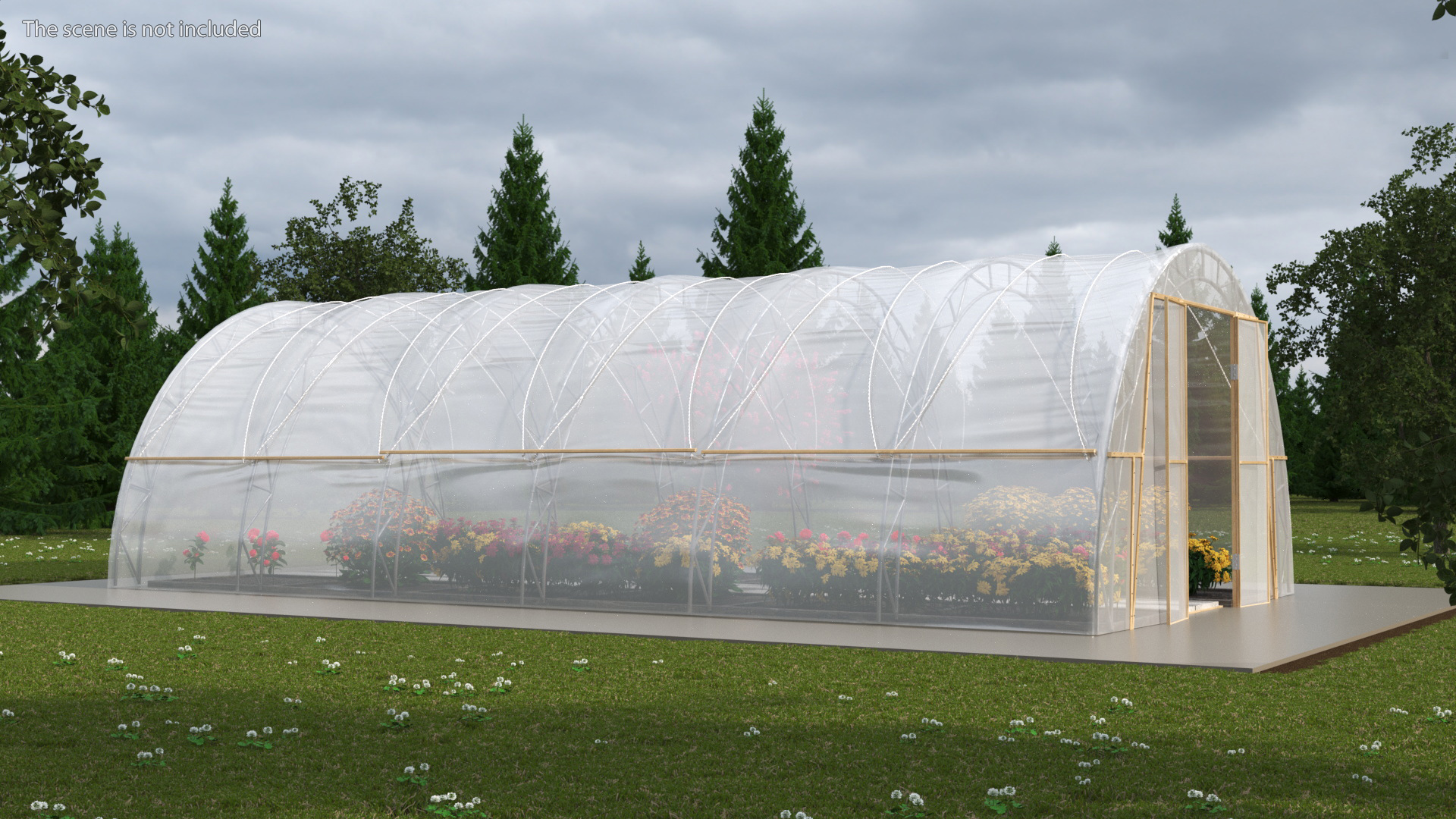 Greenhouse Winter Garden with Flowers 3D