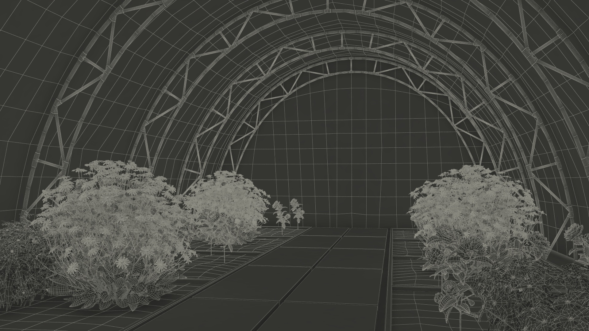 Greenhouse Winter Garden with Flowers 3D