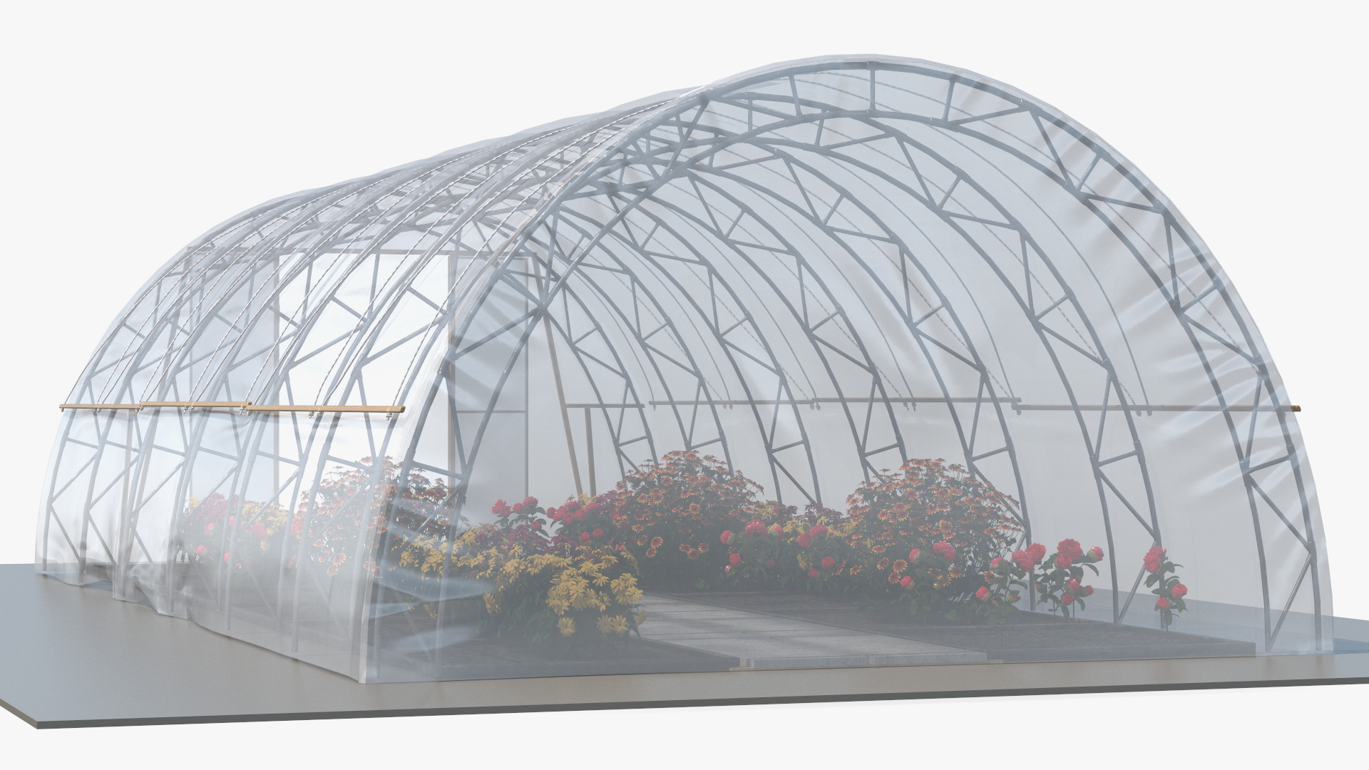 Greenhouse Winter Garden with Flowers 3D