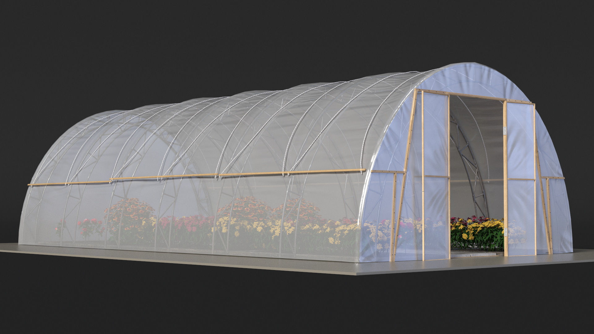 Greenhouse Winter Garden with Flowers 3D