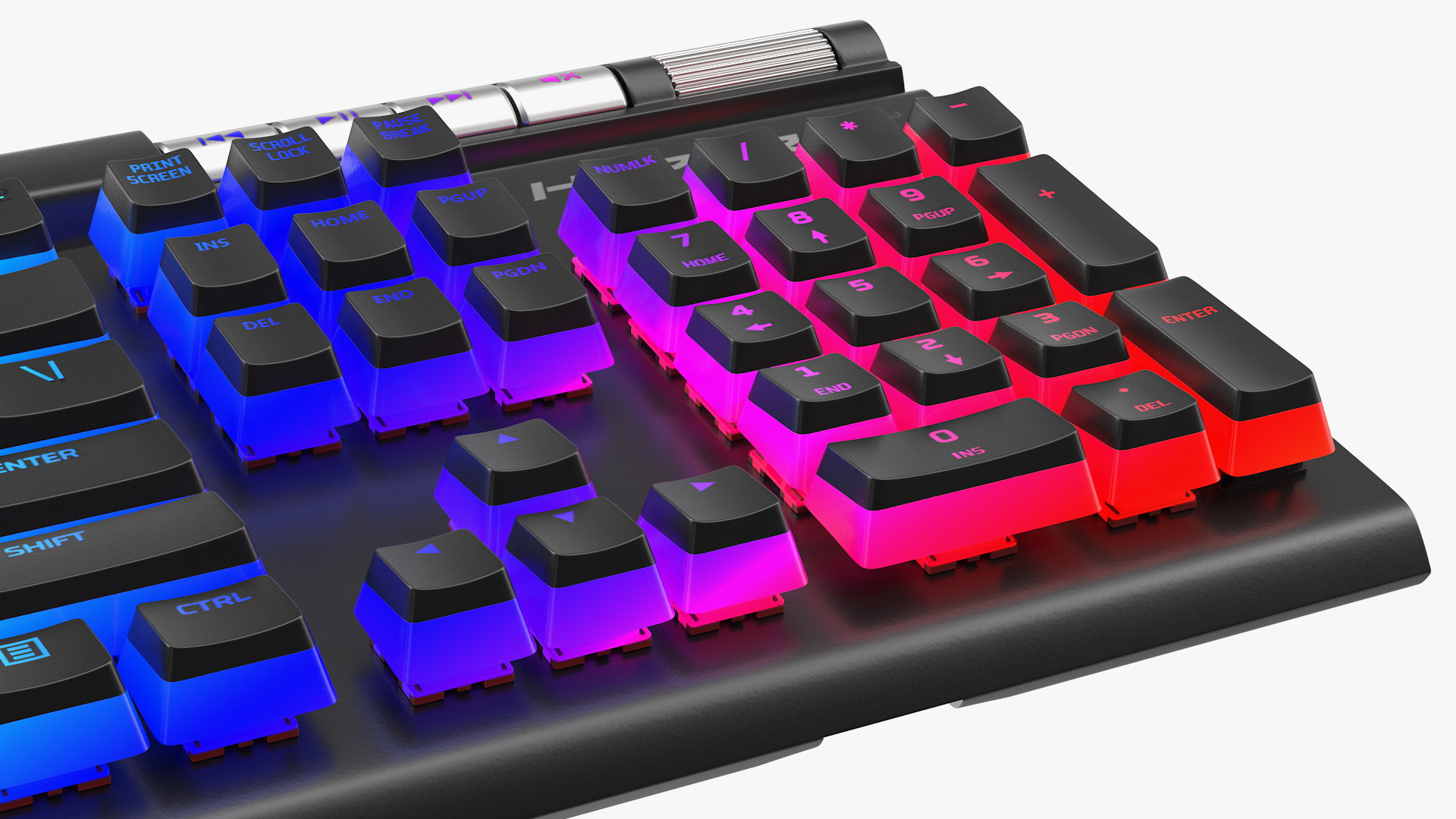 3D model HyperX Alloy Elite RGB Gaming Keyboard switched On