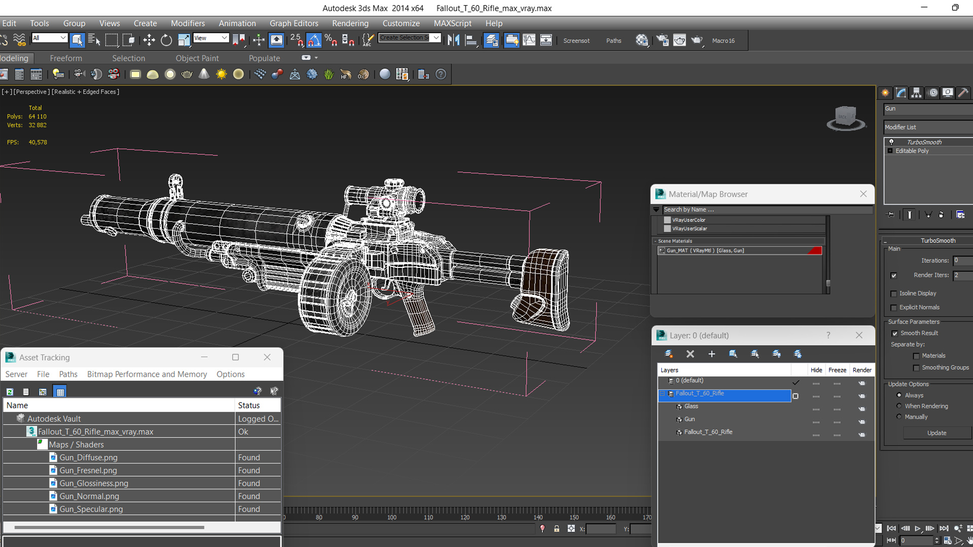 3D Fallout T 60 Rifle model