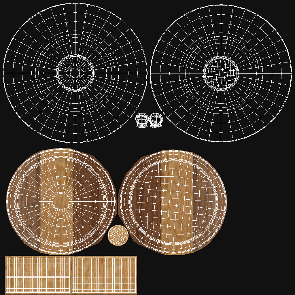 Cupcakes on Wooden Stand 3D model