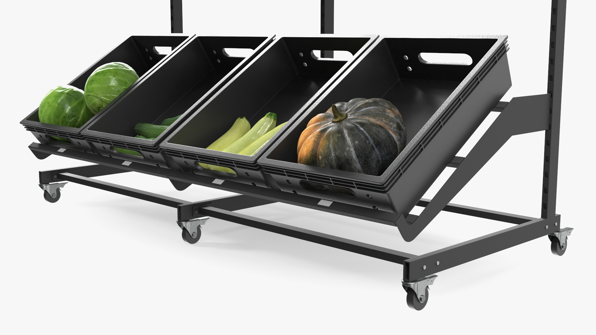 Fresh Vegetables on Display Rack 3D