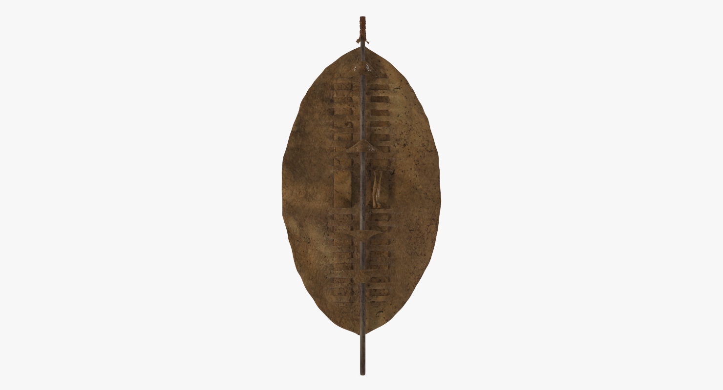 African Zulu Warrior Shield 3D