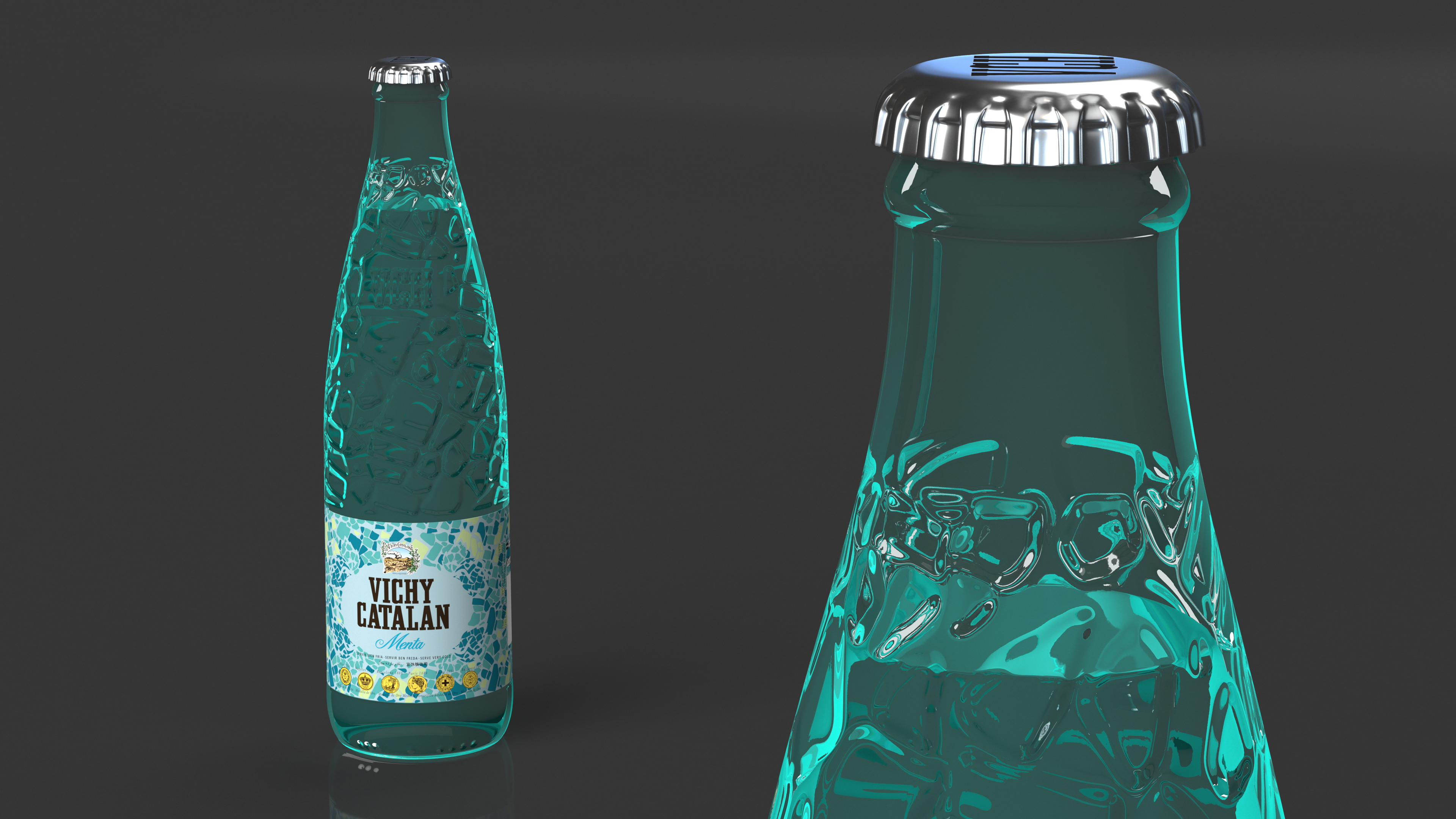 Bottle of Mineral Water Vichy Catalan Mint 3D