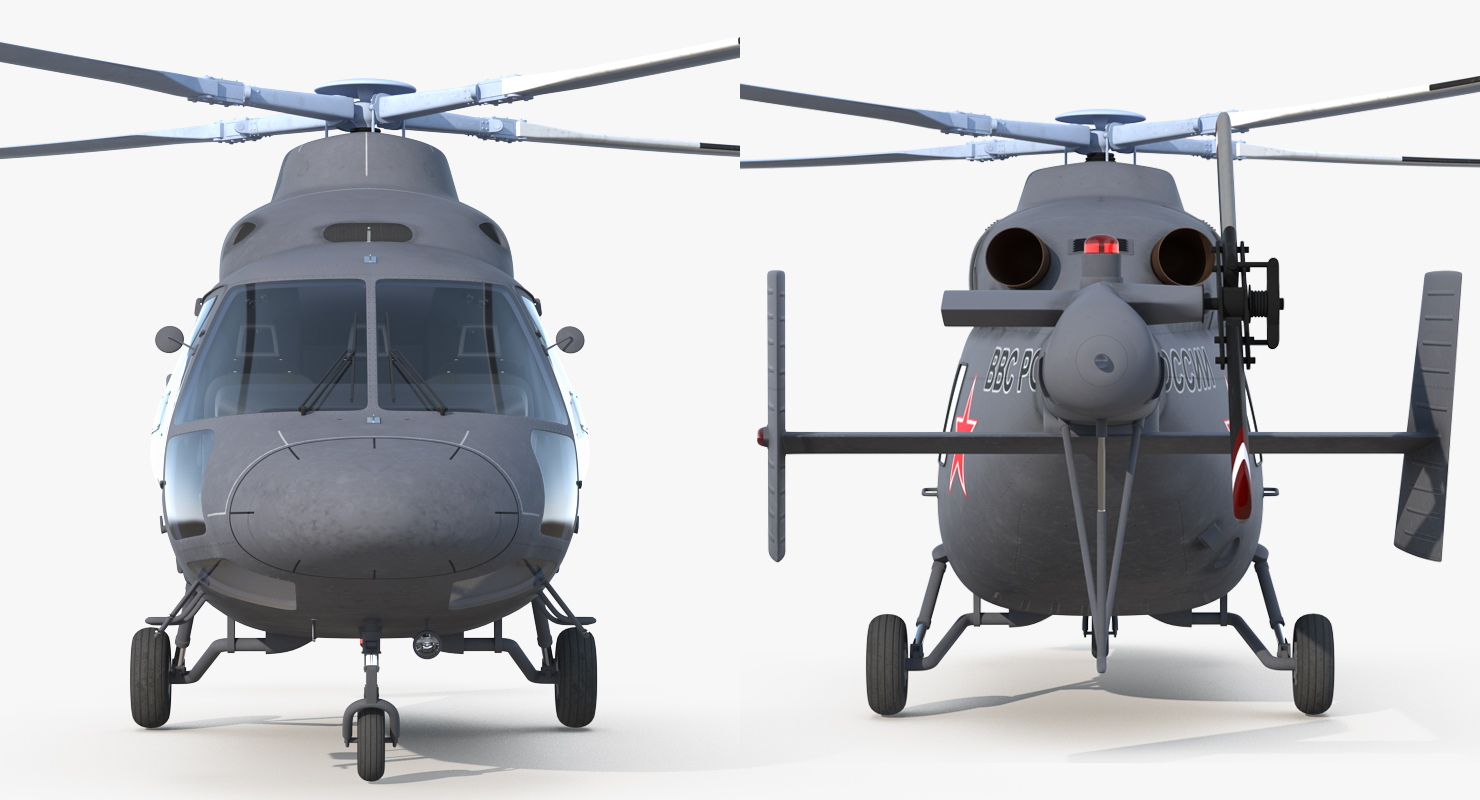 3D model Kazan Ansat Russian Light Military Helicopter