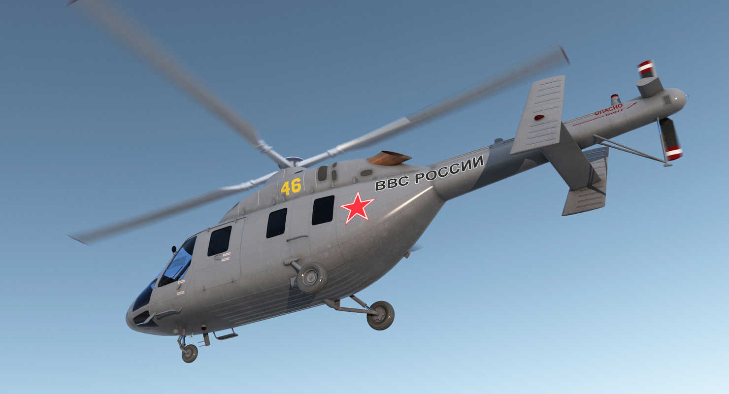 3D model Kazan Ansat Russian Light Military Helicopter