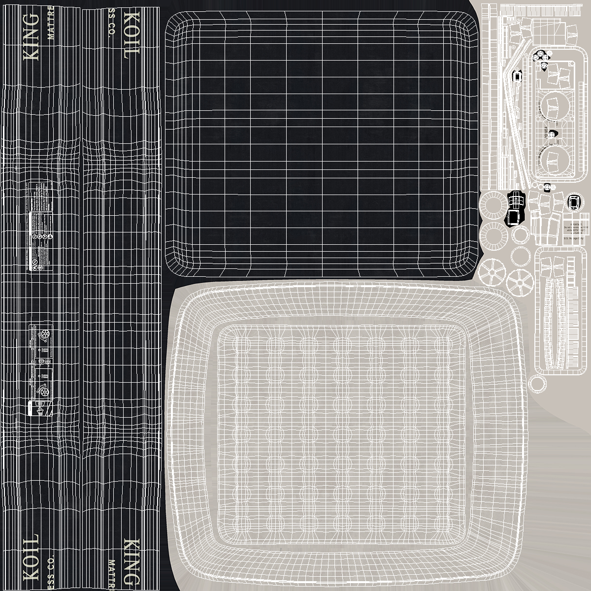 3D Air Mattress King Koil California King Size model