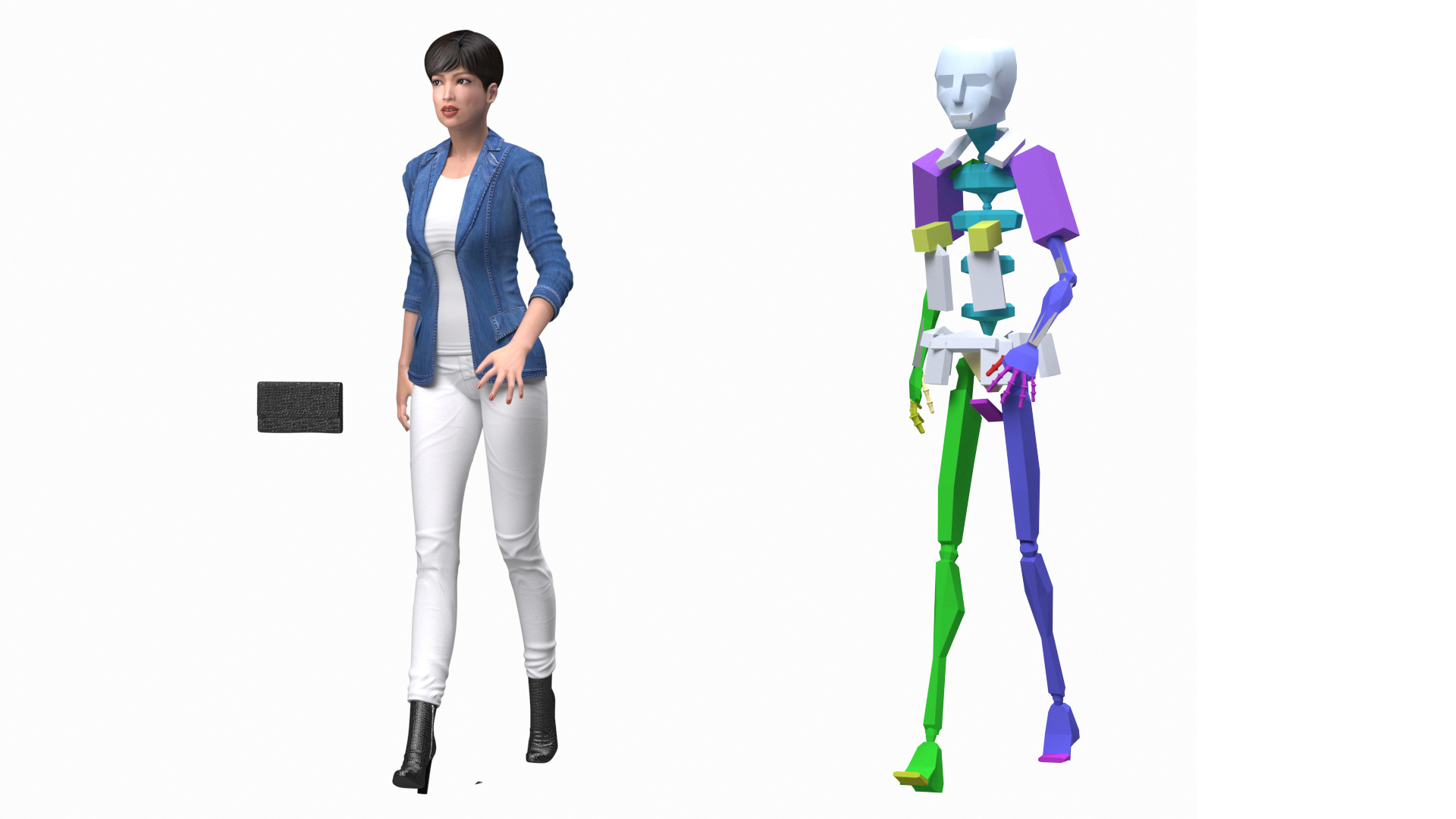 3D Asian Street Fashion Woman Rigged model