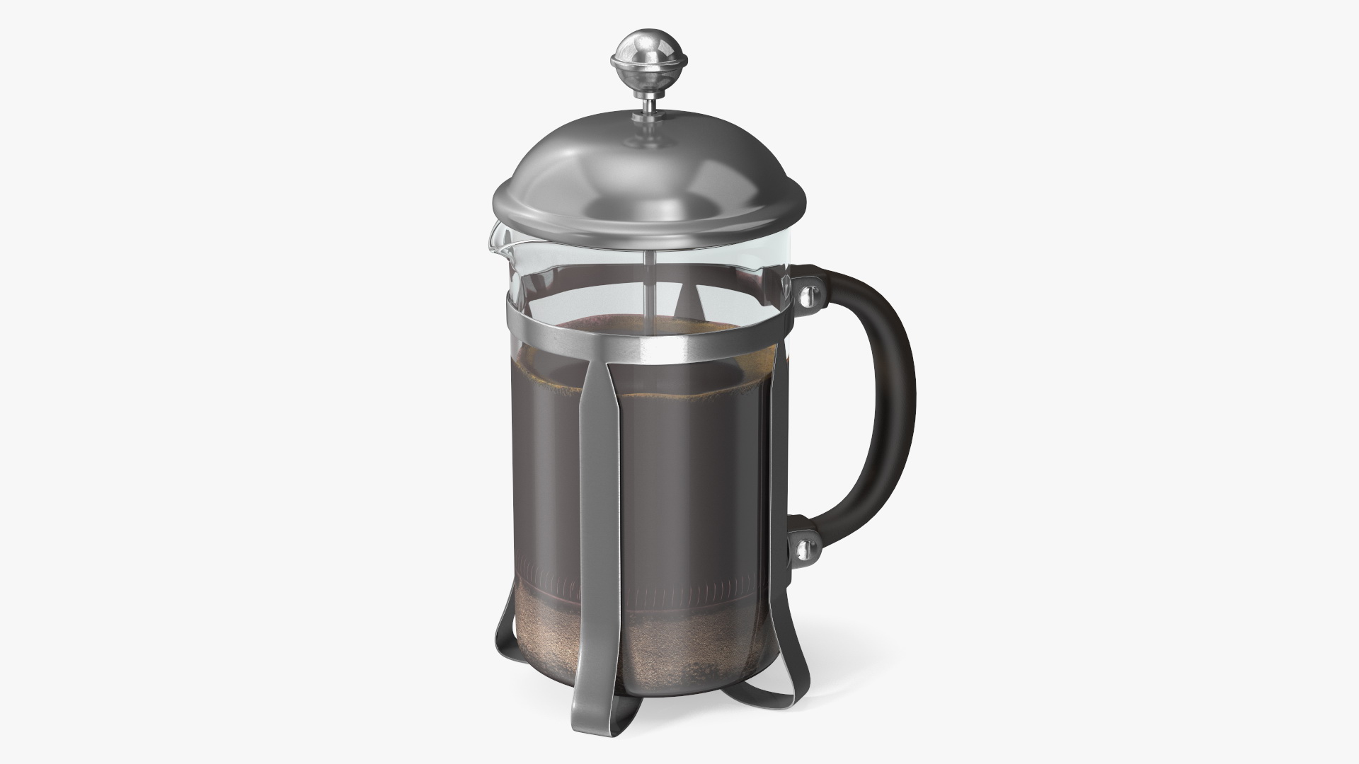 French Press Coffee Pot 2 with Coffee 3D