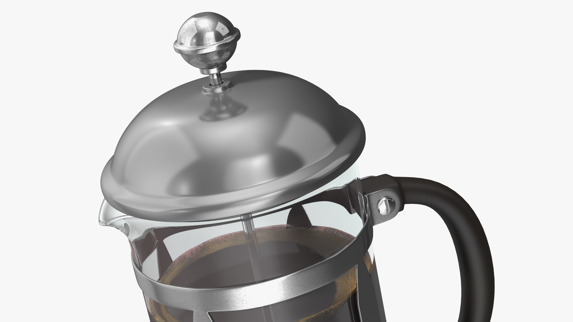 French Press Coffee Pot 2 with Coffee 3D