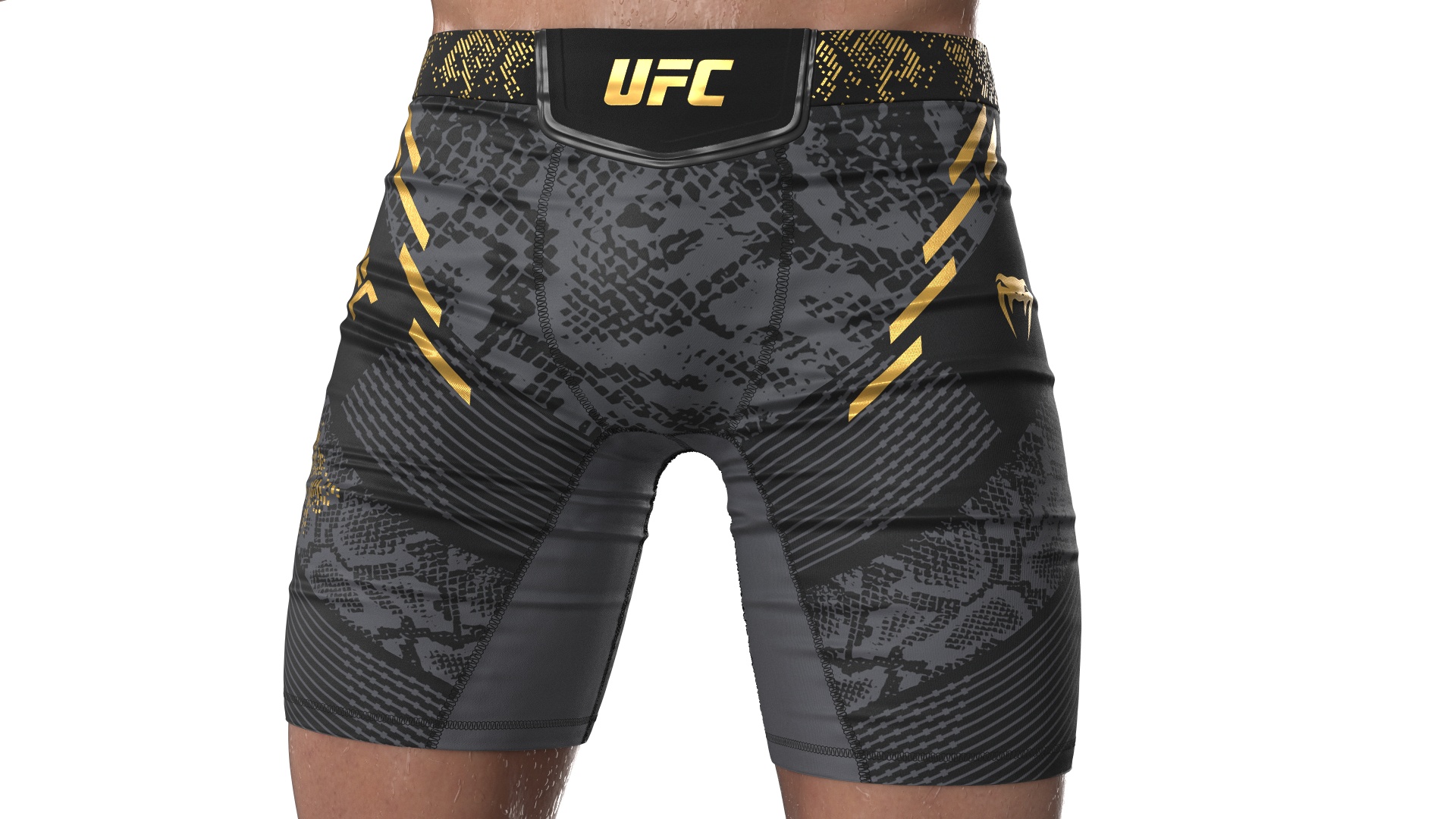 3D UFC MMA Fighter Wet with Sweat A-Pose Fur