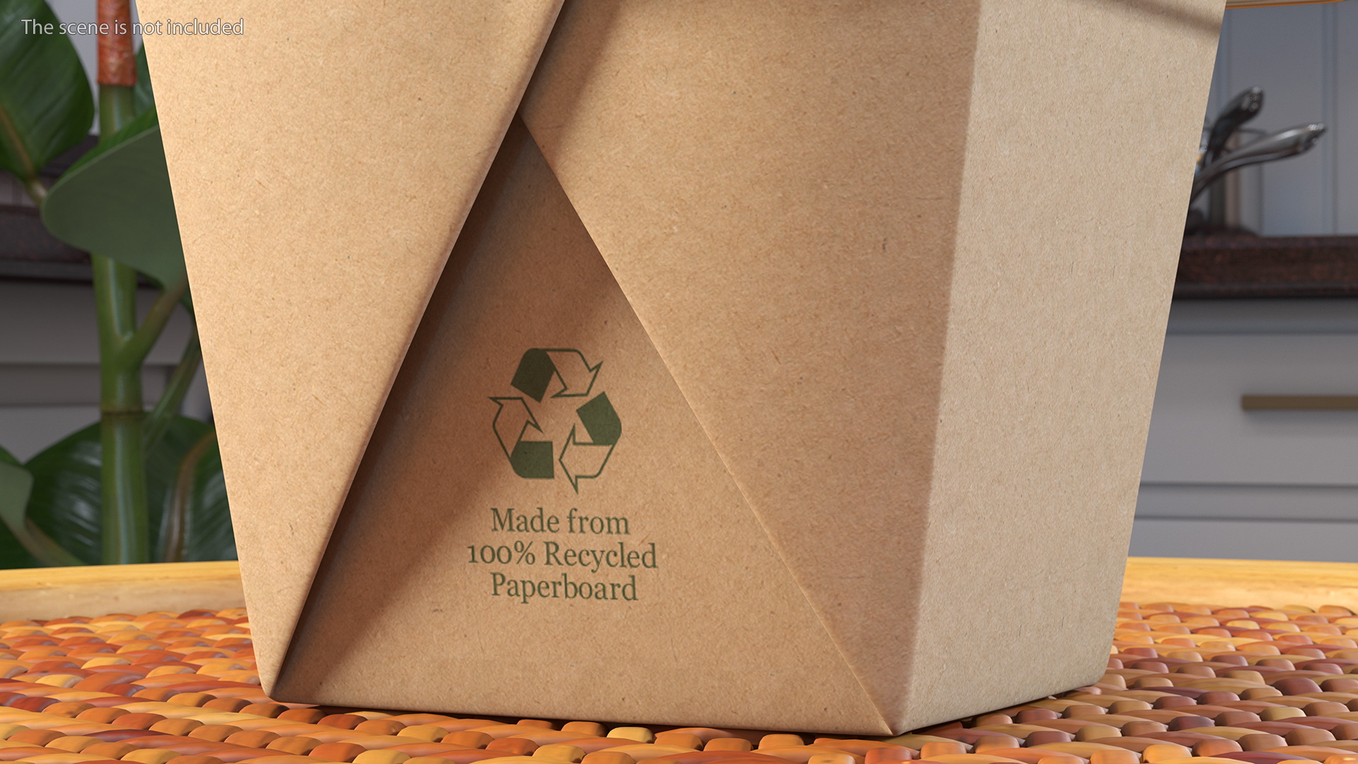 Kraft Paper Take Away Food Container 16 Oz 3D