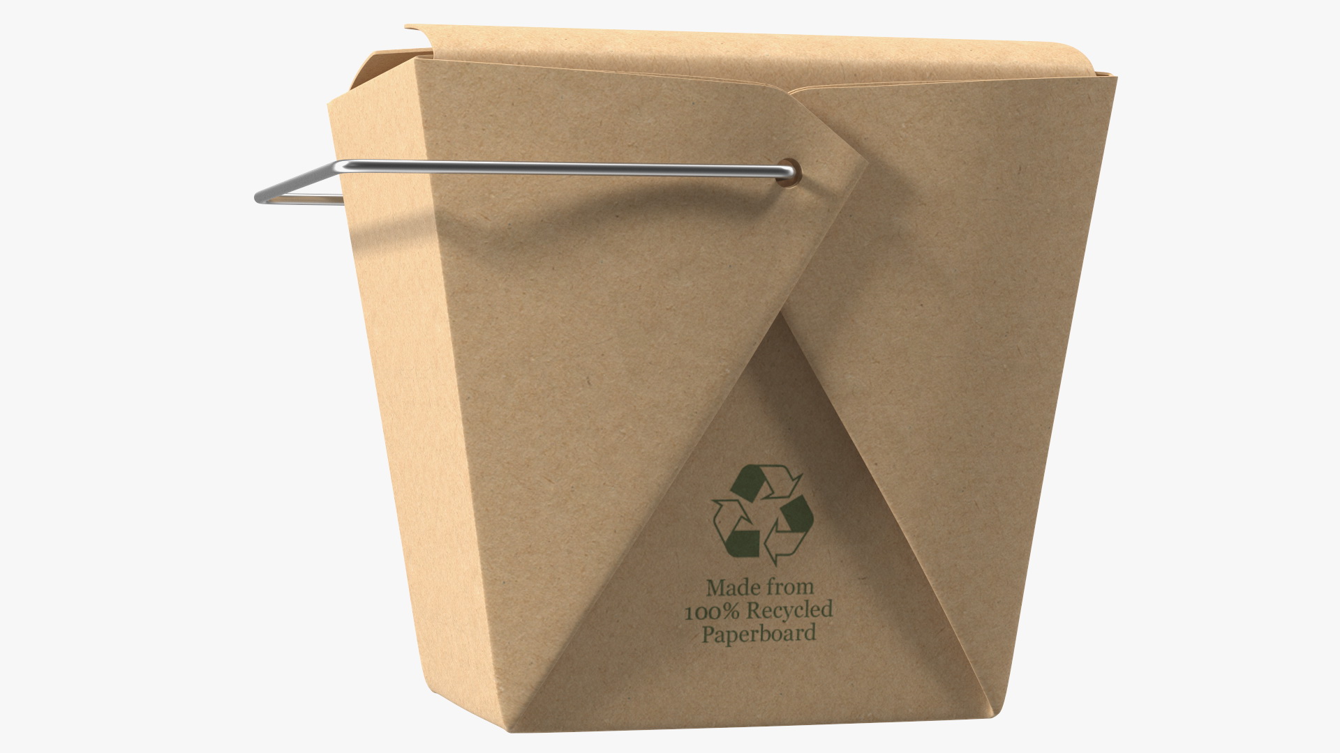 Kraft Paper Take Away Food Container 16 Oz 3D