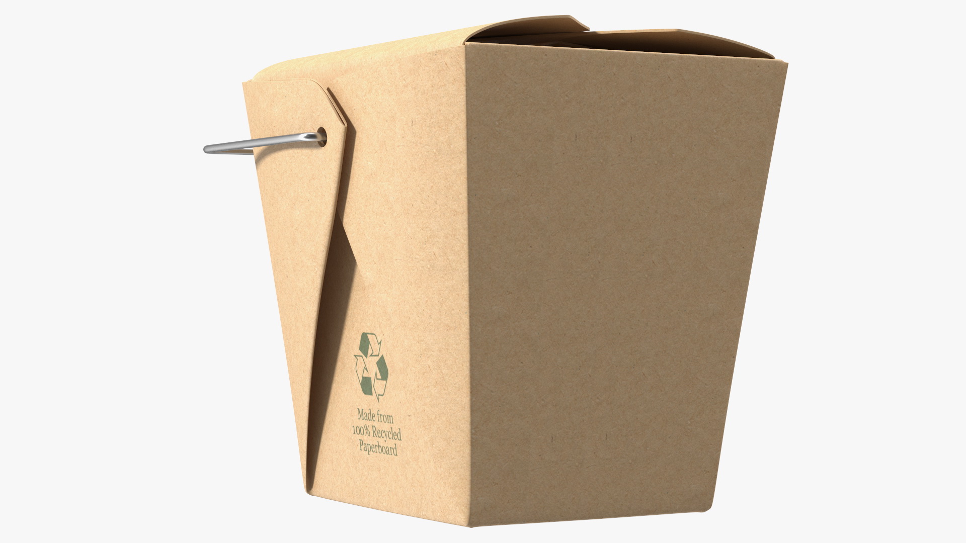 Kraft Paper Take Away Food Container 16 Oz 3D