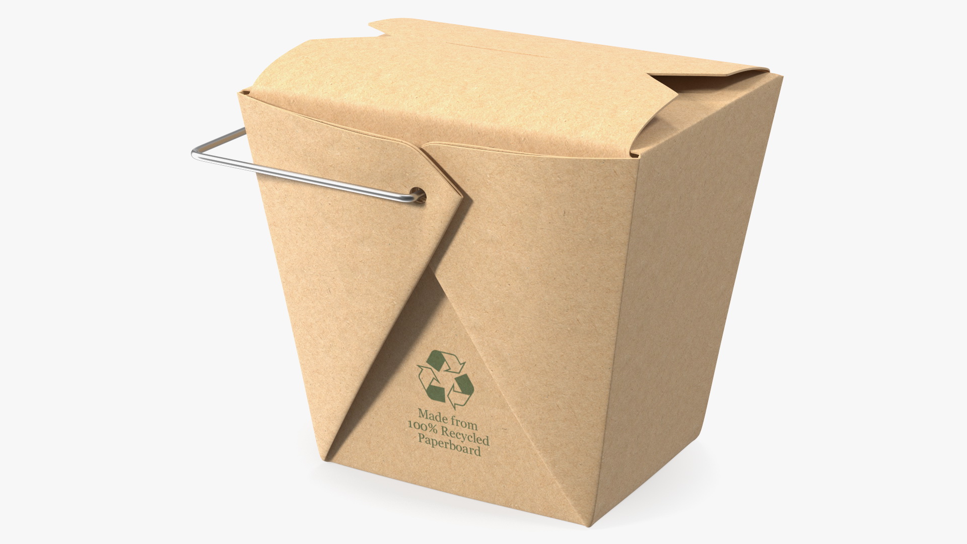 Kraft Paper Take Away Food Container 16 Oz 3D