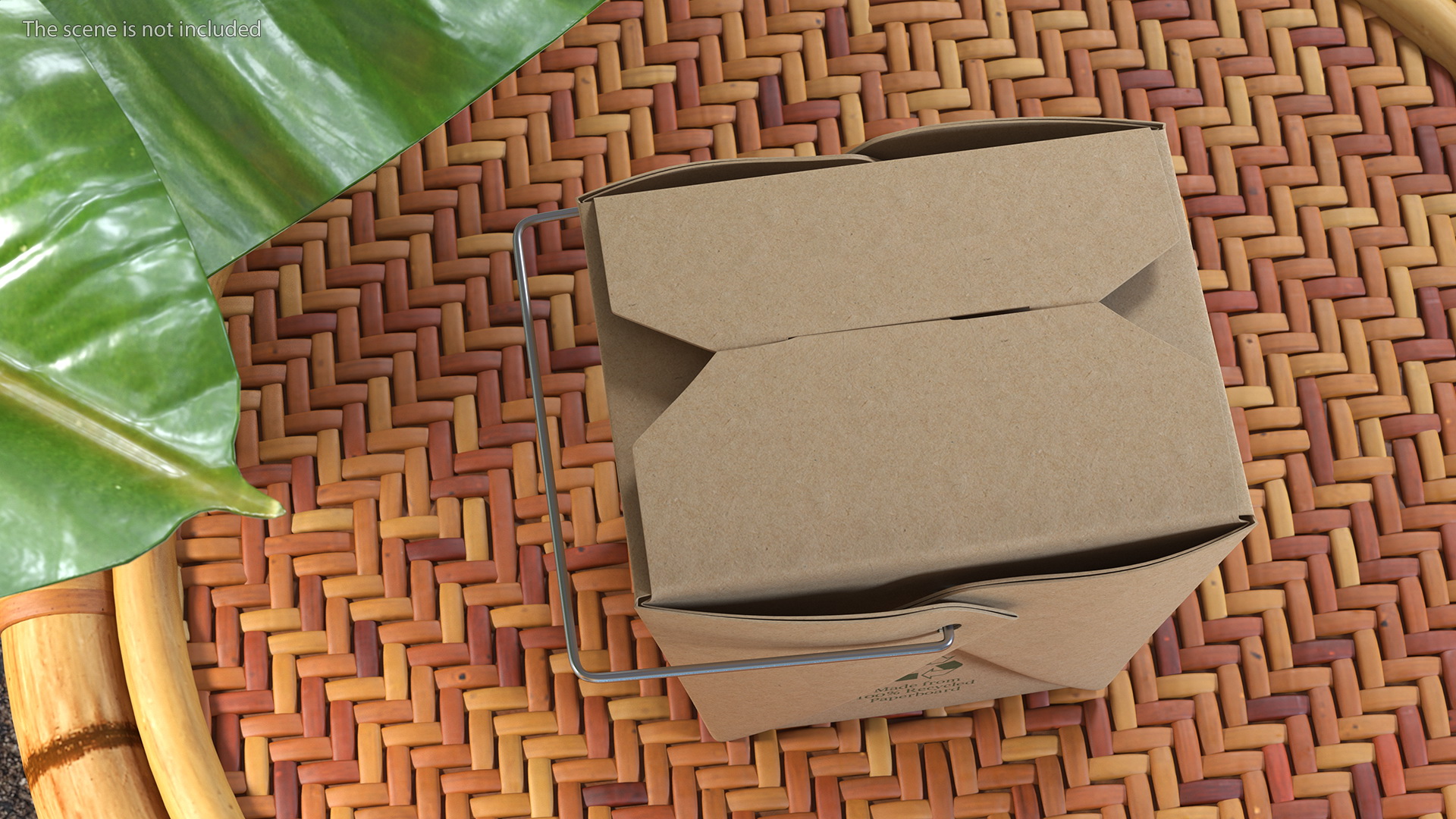 Kraft Paper Take Away Food Container 16 Oz 3D