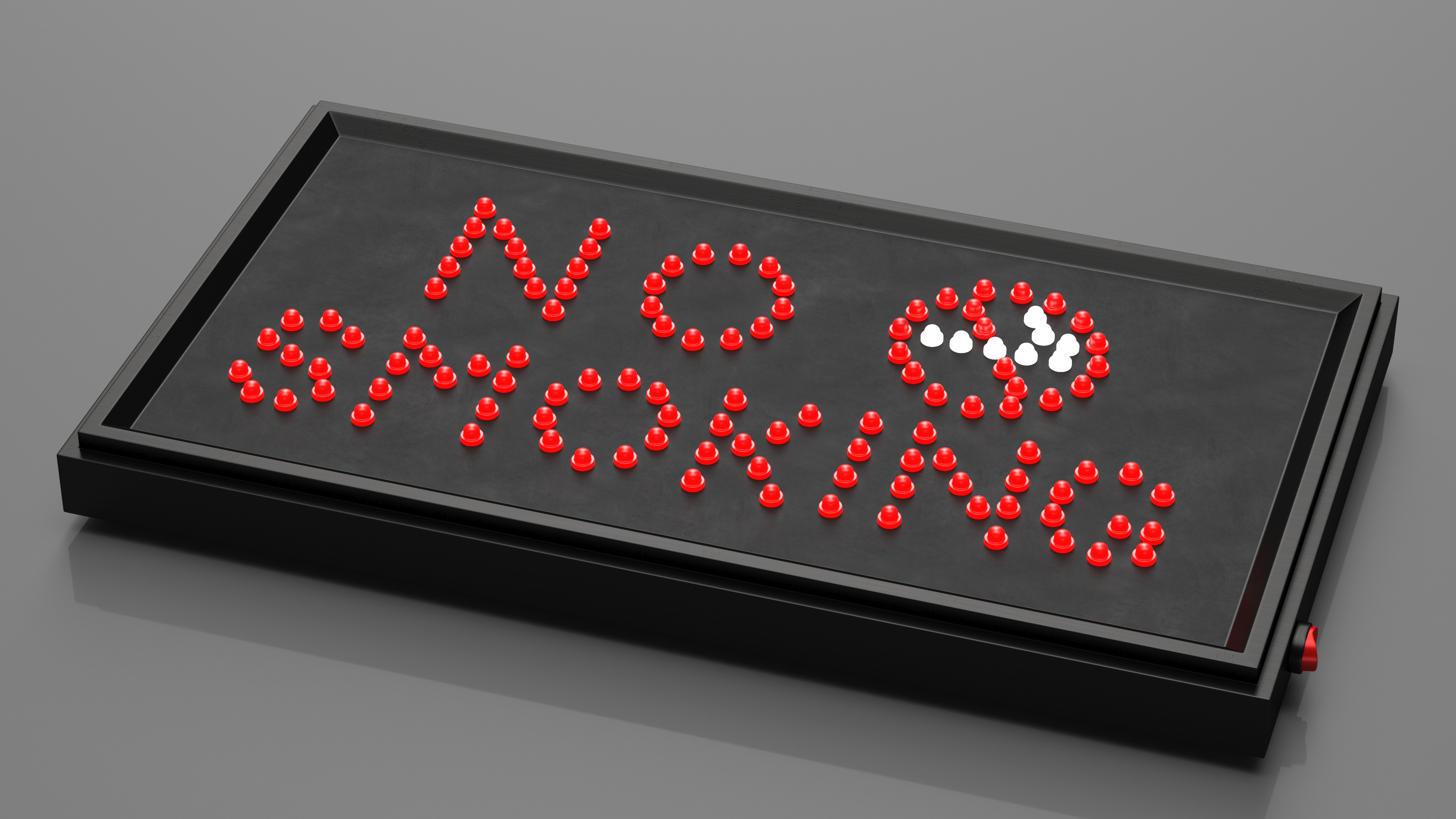 3D Luminous Red LED Light Sign No Smoking ON