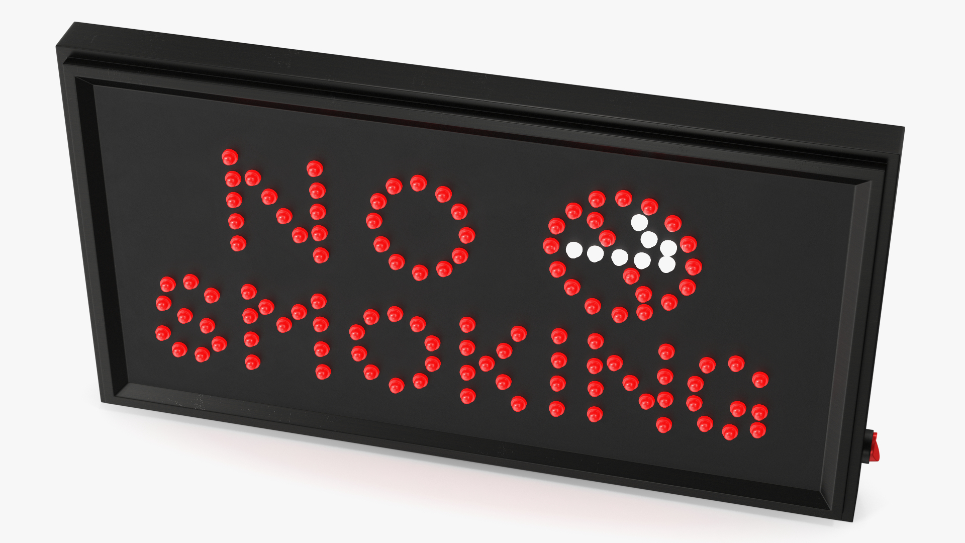 3D Luminous Red LED Light Sign No Smoking ON