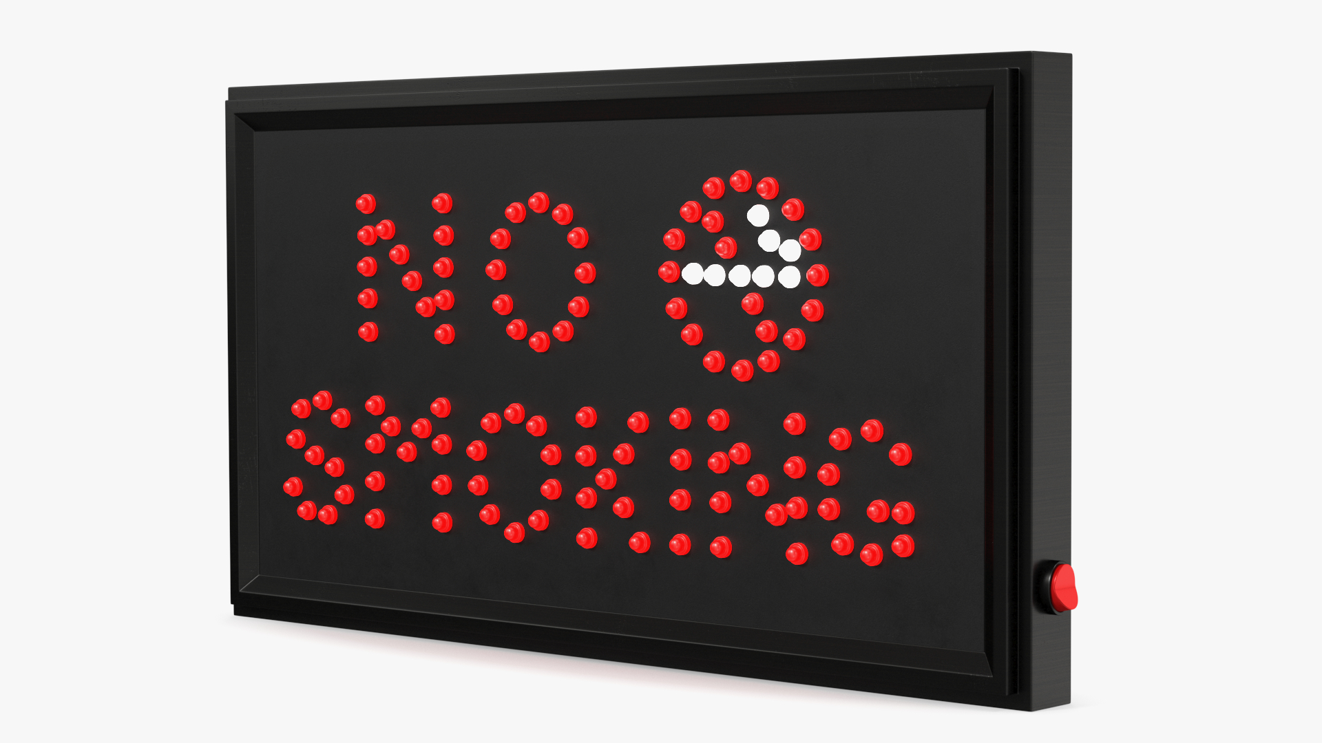 3D Luminous Red LED Light Sign No Smoking ON