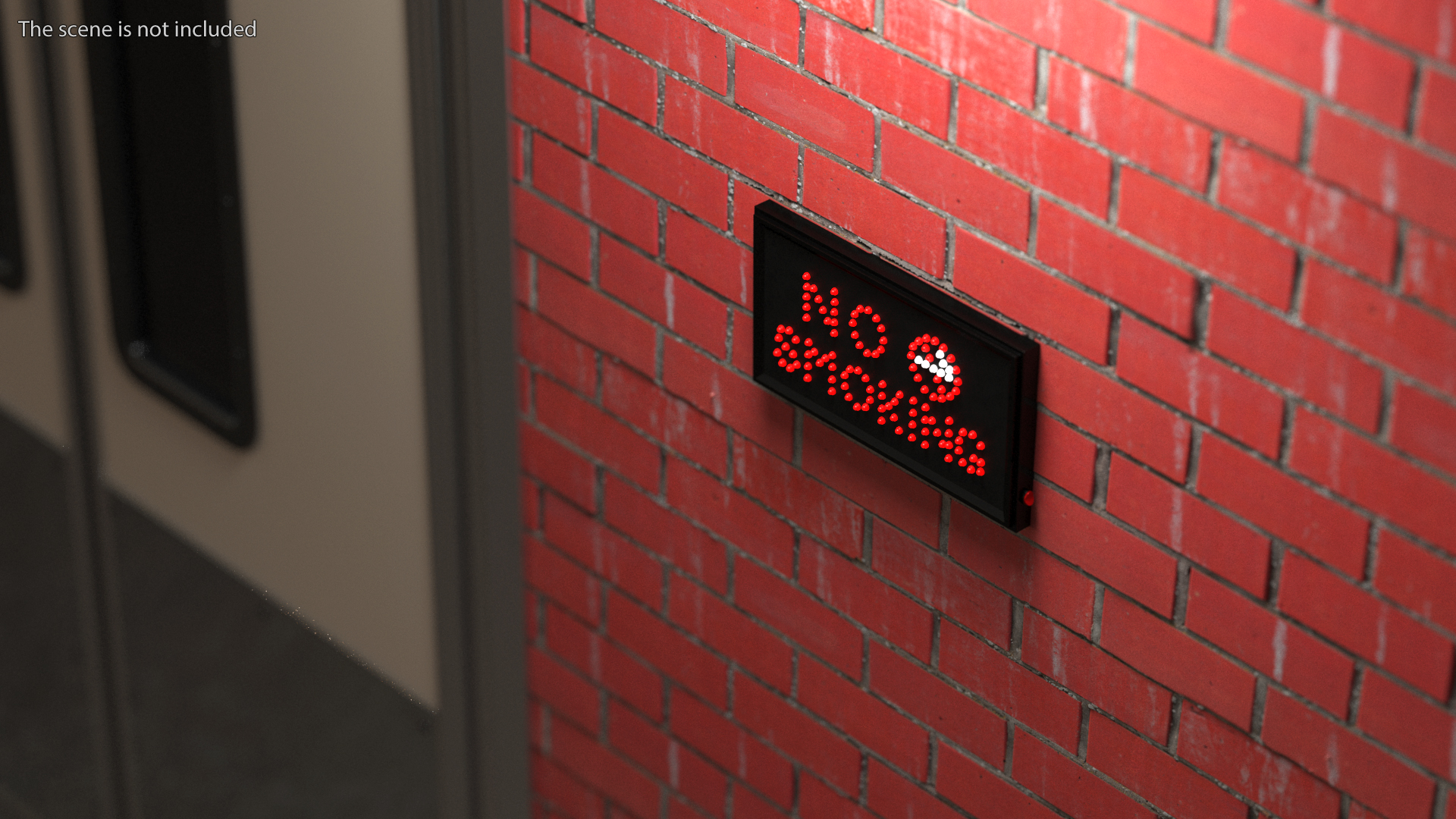 3D Luminous Red LED Light Sign No Smoking ON