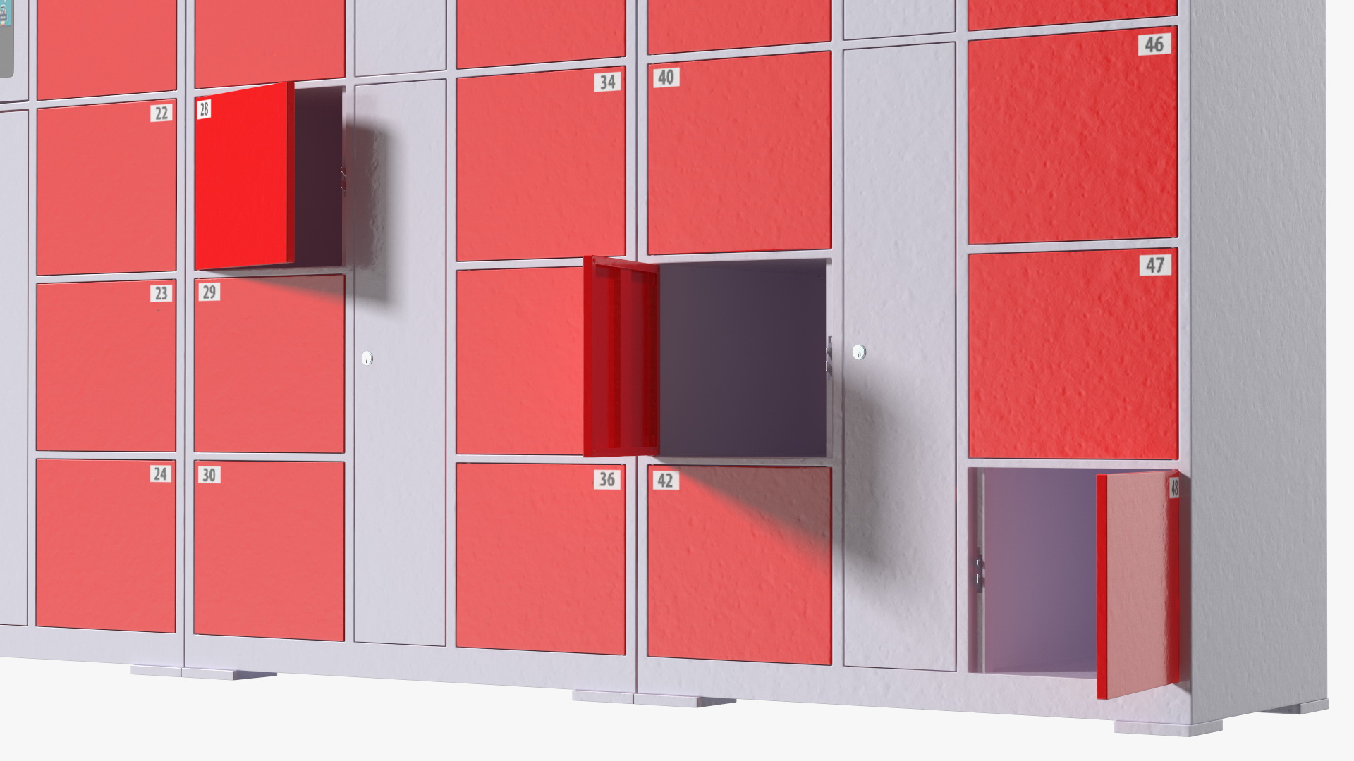 3D Supermarket Smart Locker Red model