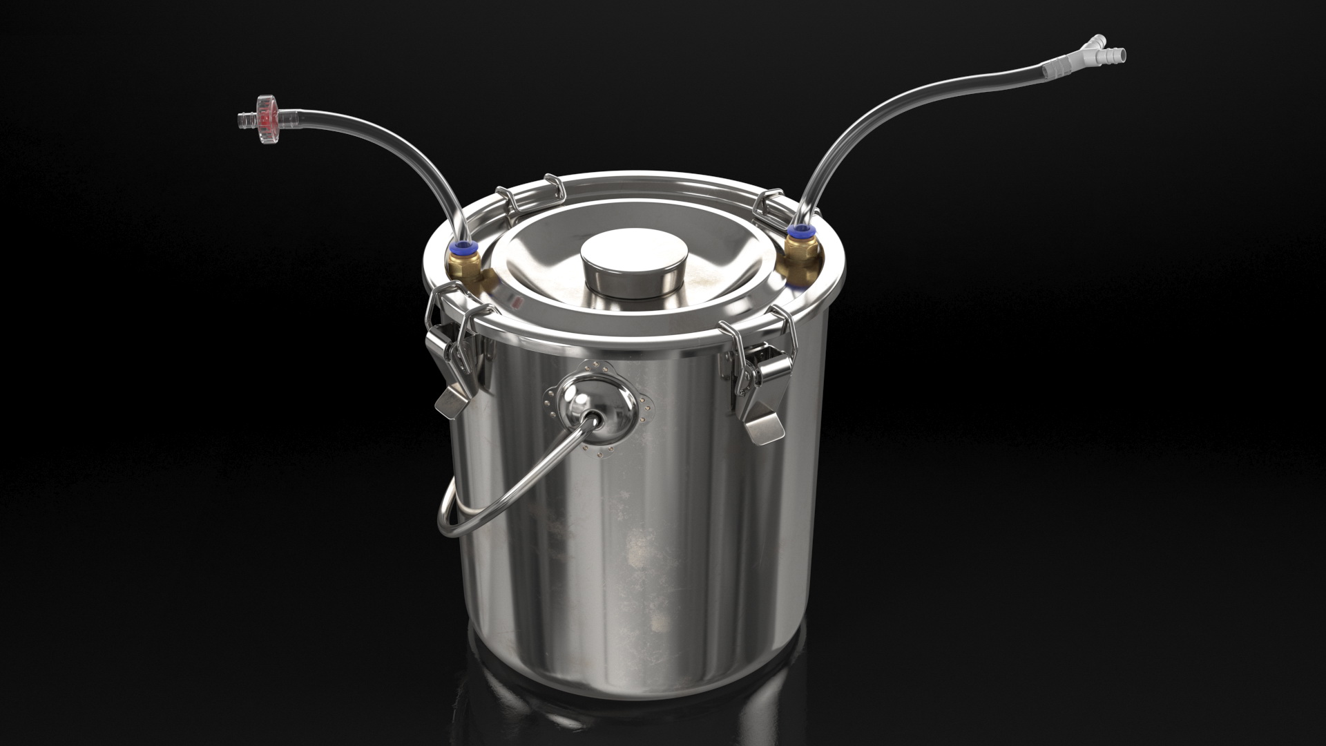 3D model Milking Bucket Stainless Steel