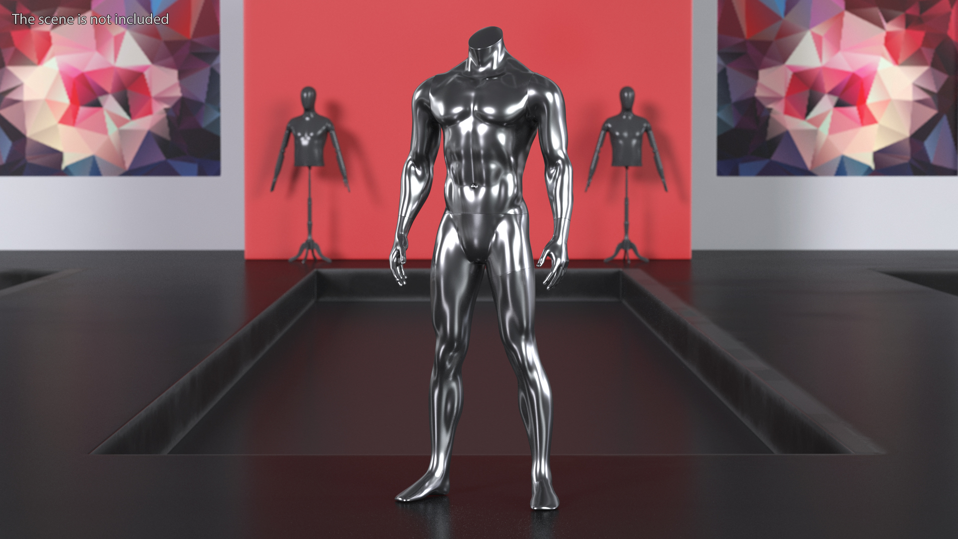 3D Sports Mannequin Male Silver model