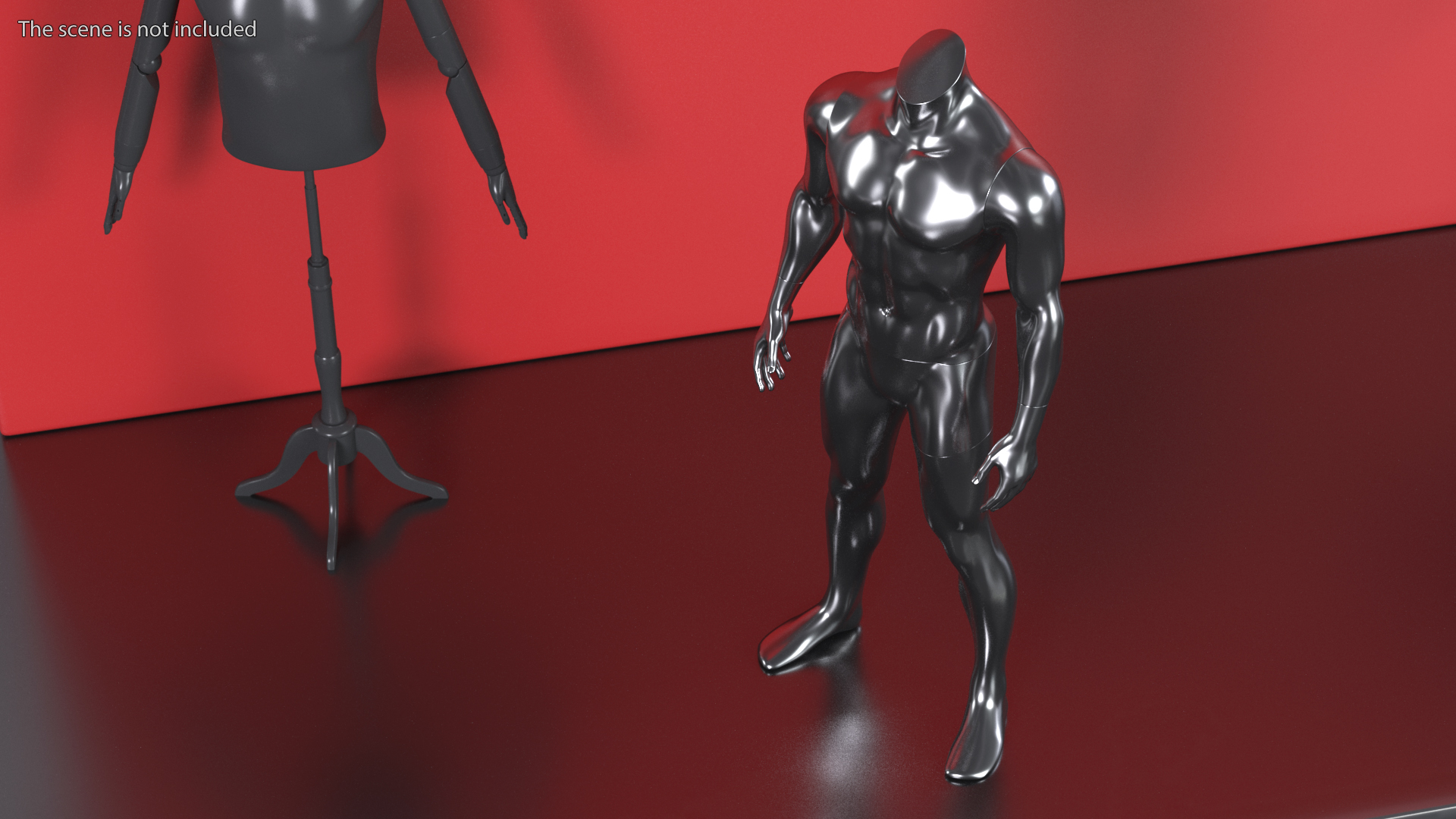 3D Sports Mannequin Male Silver model