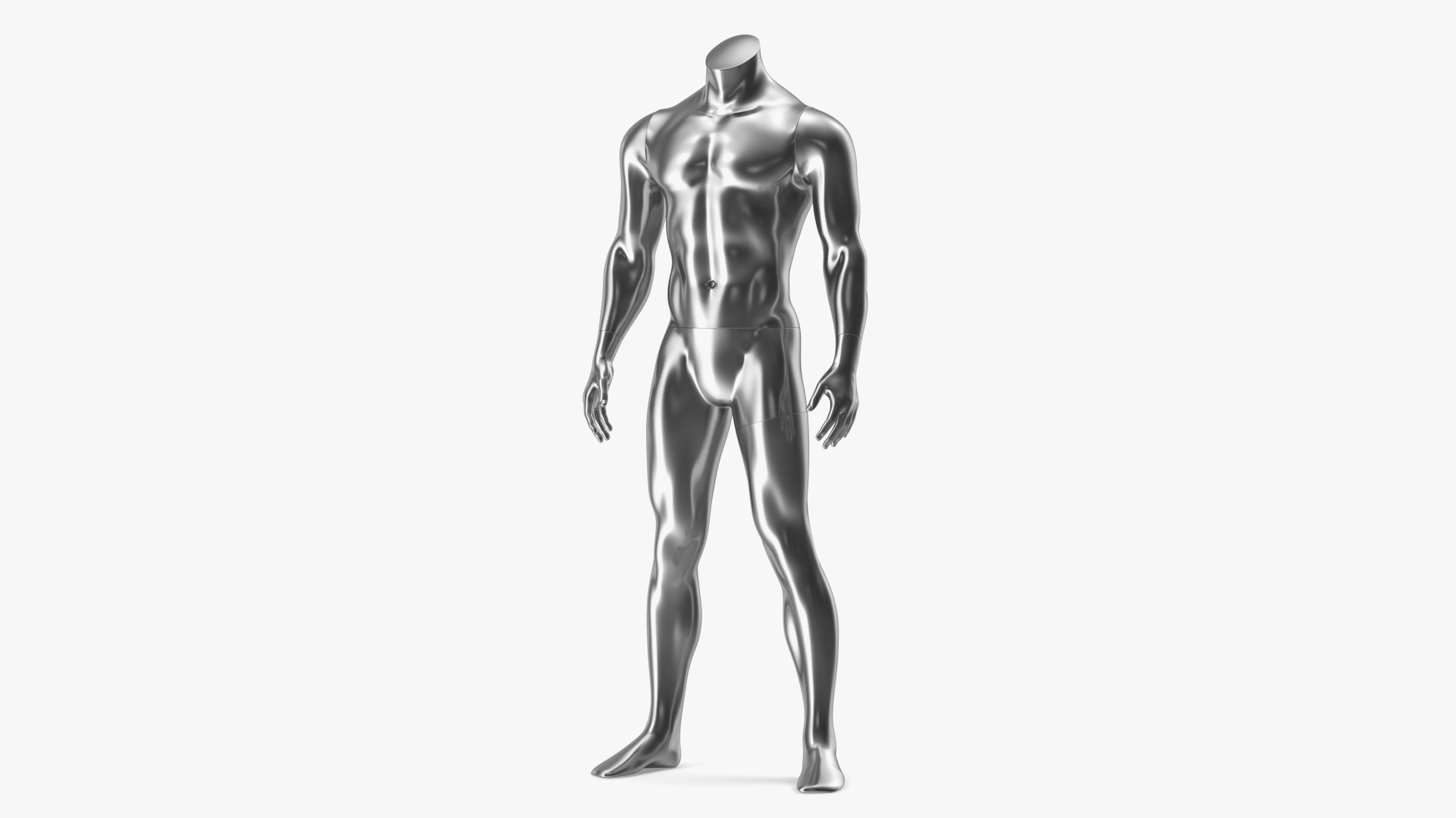 3D Sports Mannequin Male Silver model