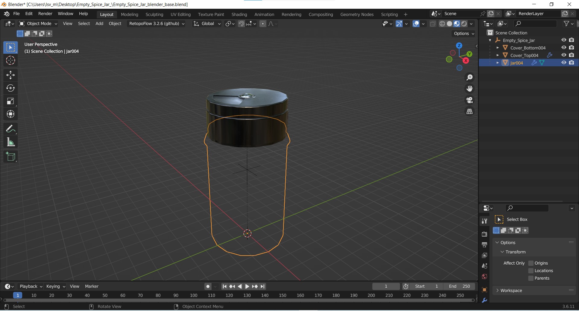 3D model Empty Spice Jar