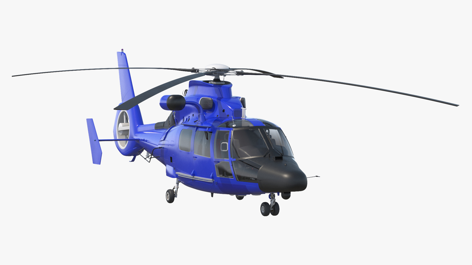 3D Blue Patrol Helicopter Rigged for Cinema 4D model