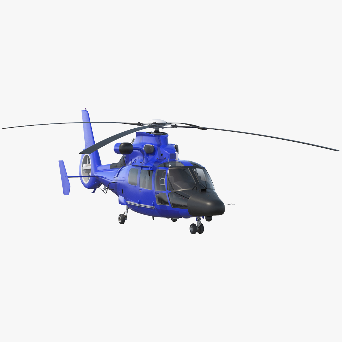 3D Blue Patrol Helicopter Rigged for Cinema 4D model