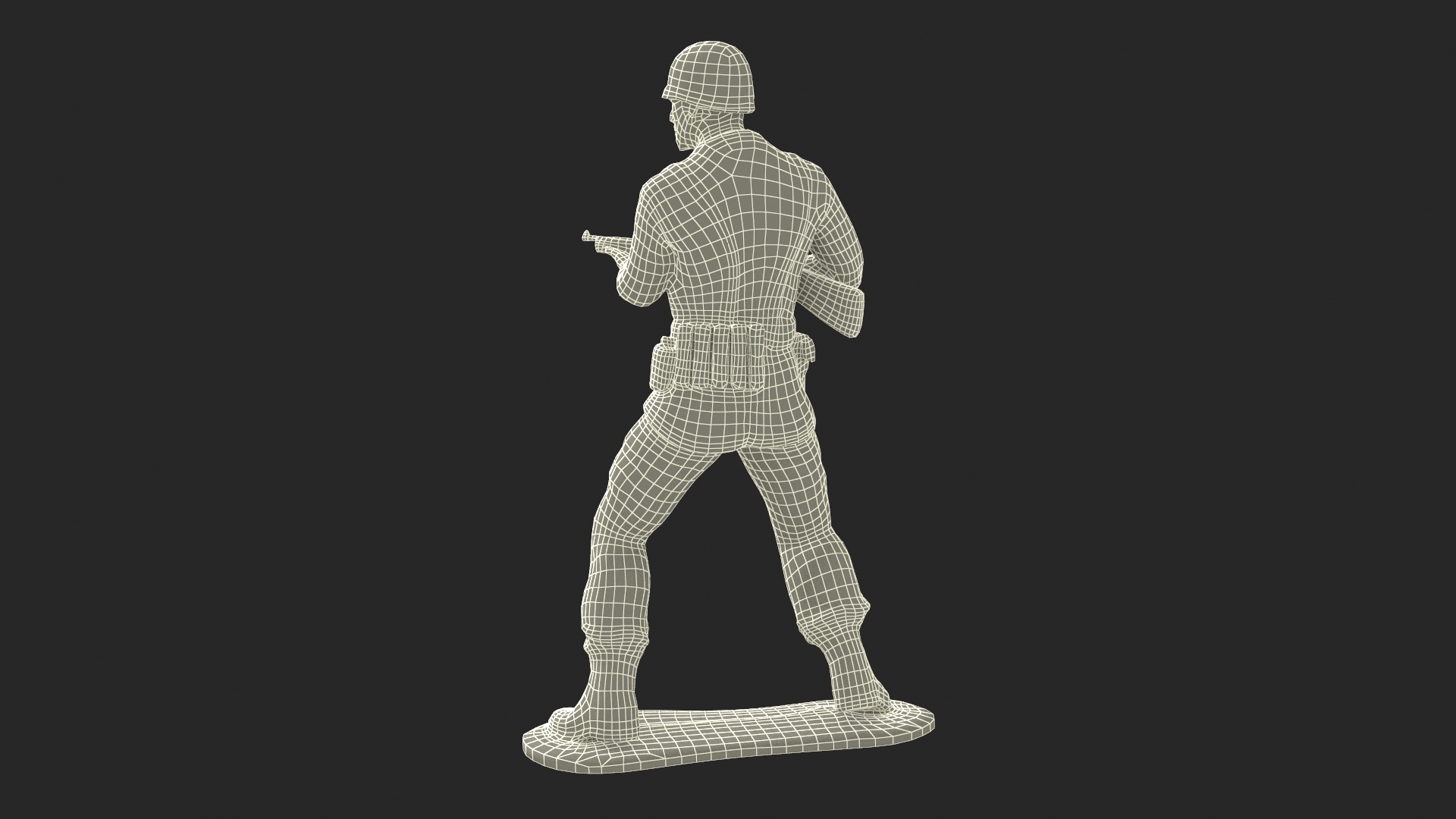 3D Green Toy Soldier with Gun