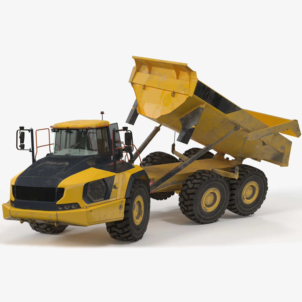 Articulated Dump Truck Dirty Rigged for Maya 3D model