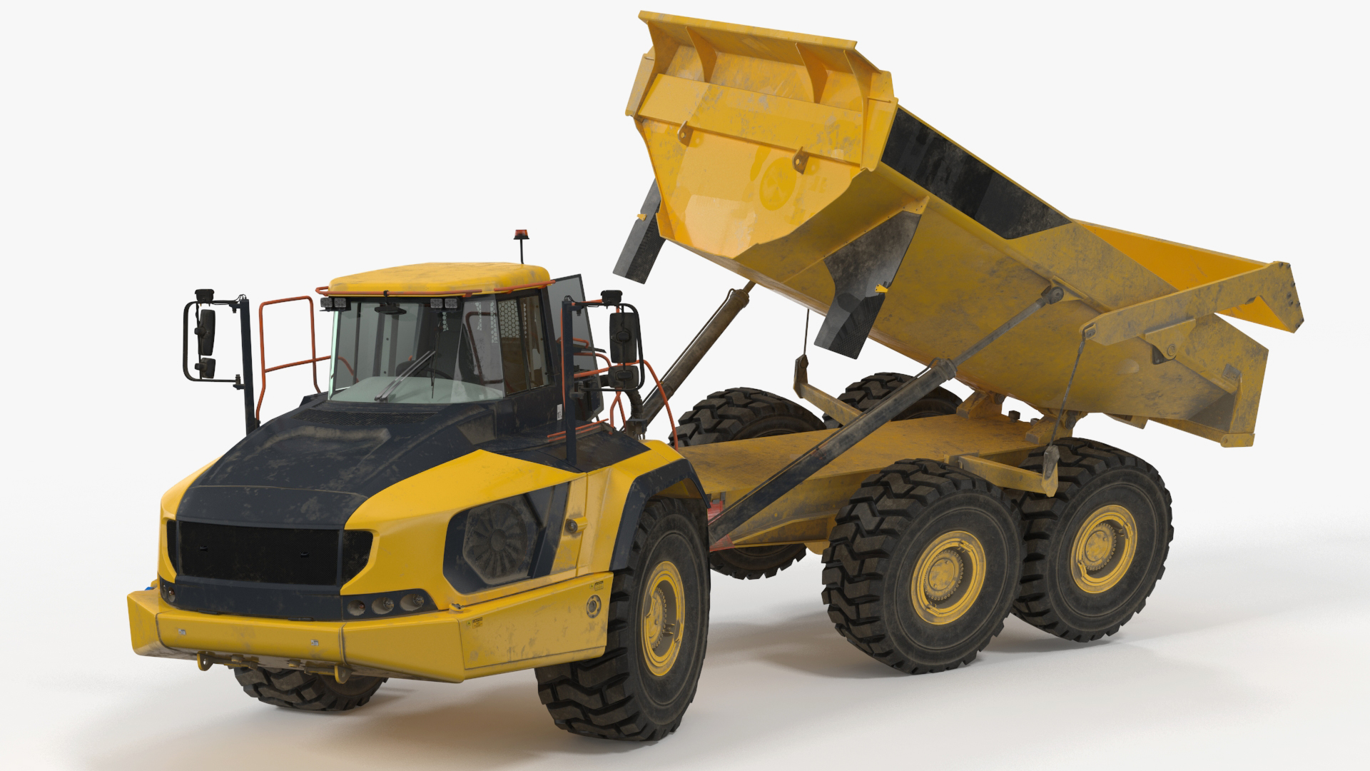 Articulated Dump Truck Dirty Rigged for Maya 3D model