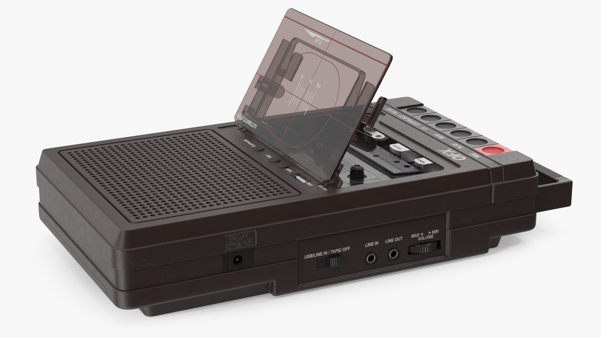 QFX RETRO 39 Shoebox Brown with TDK Cassette Tape 3D model