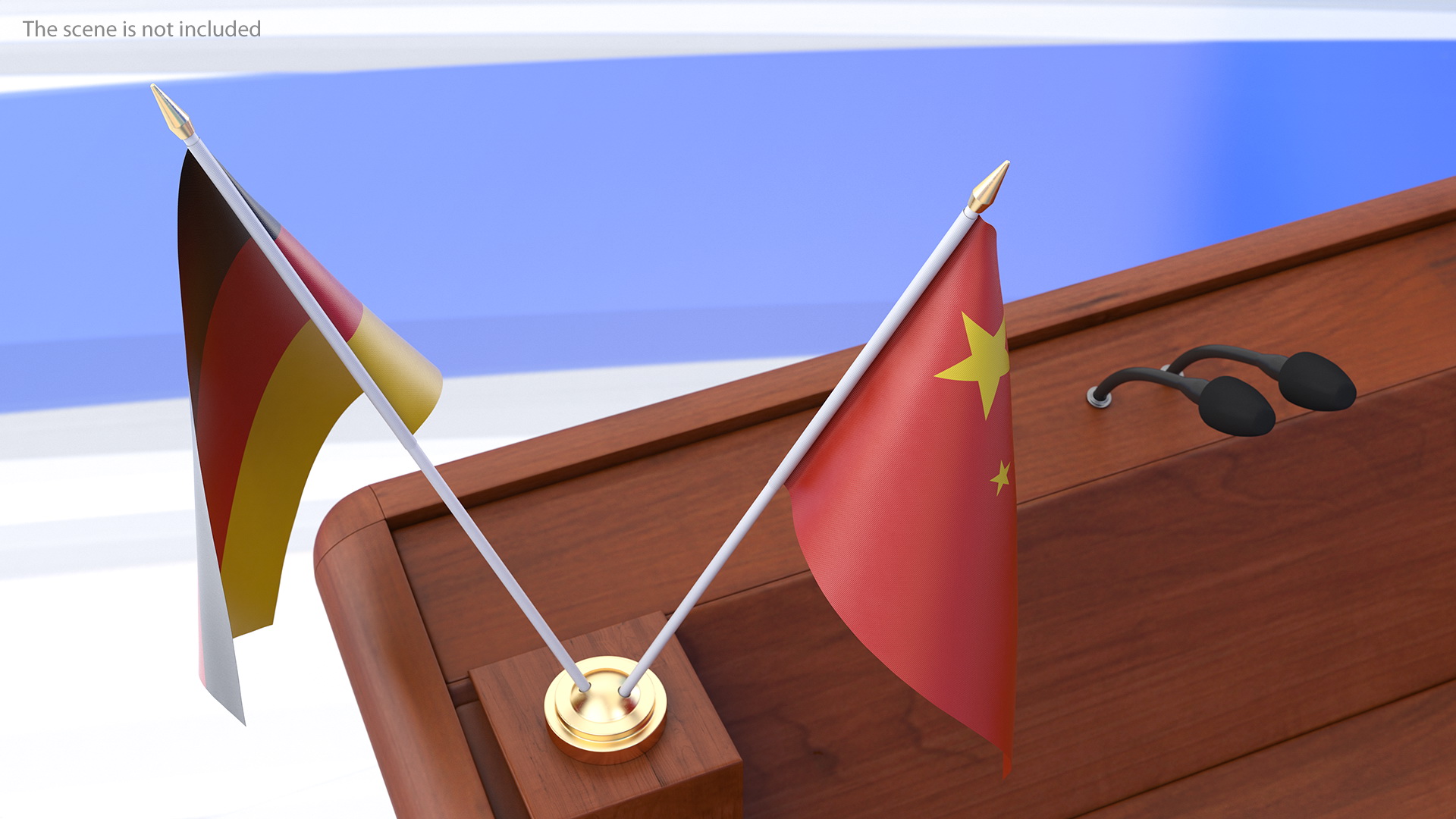 Table Flags Germany and China 3D model