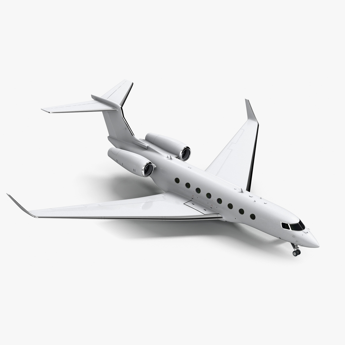 3D Large Private Jet Rigged for Modo model