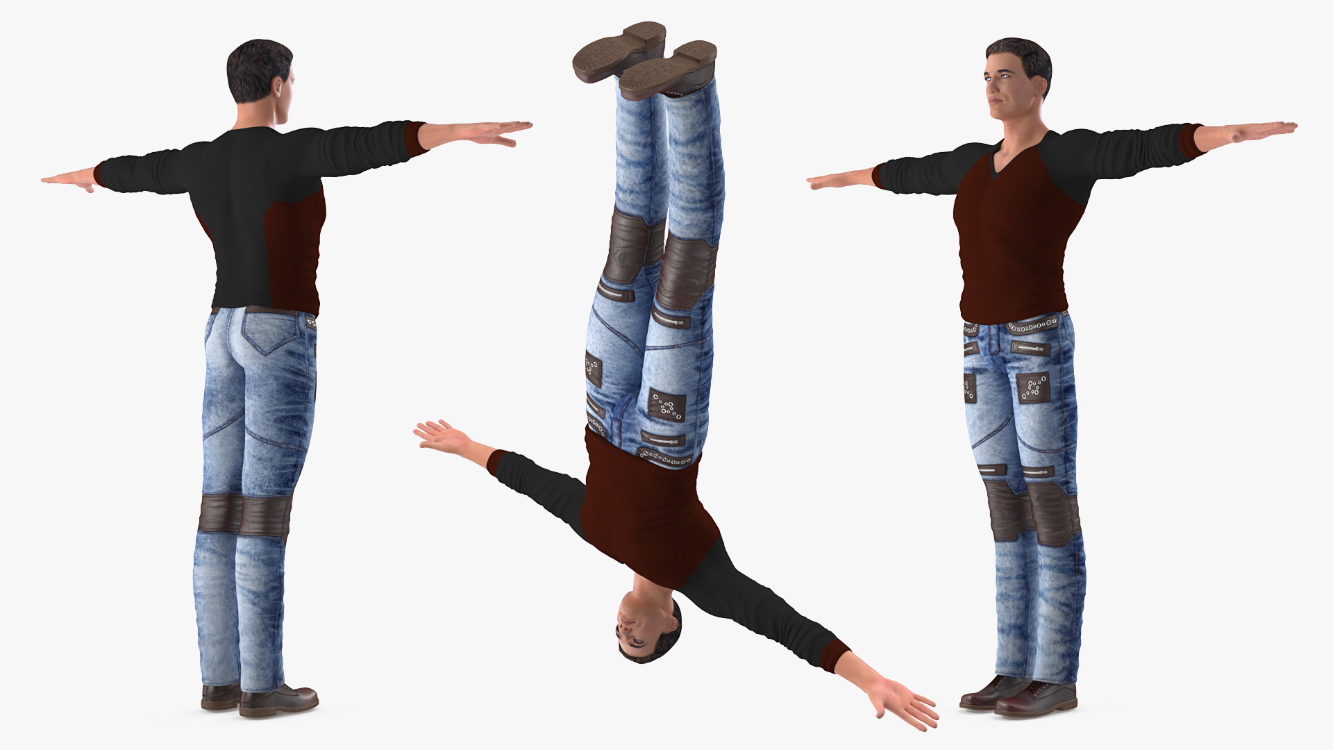 3D Man in Casual Style Wear T-Pose