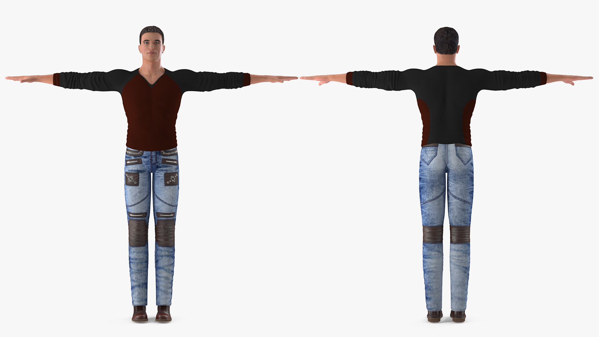 3D Man in Casual Style Wear T-Pose