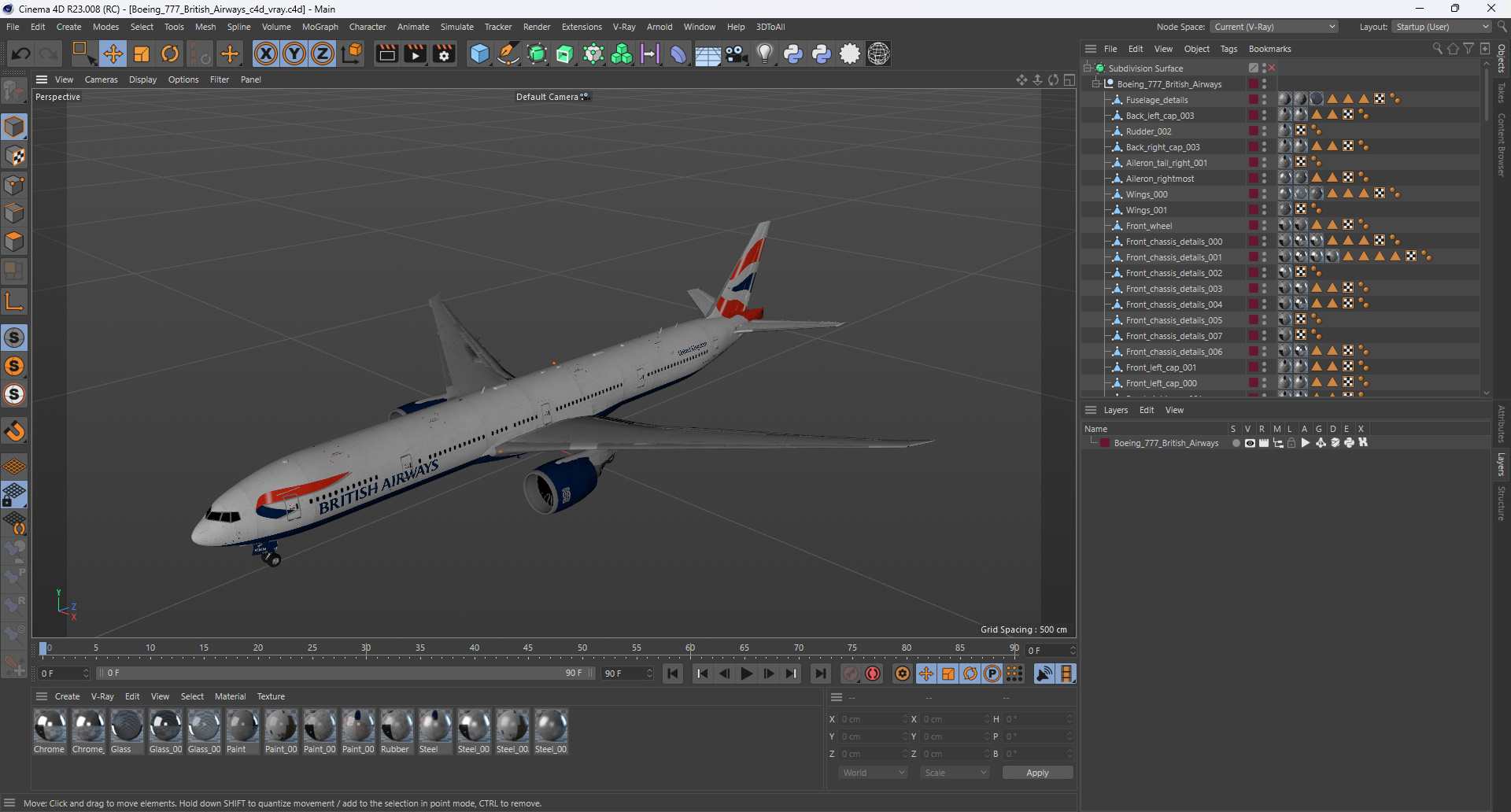 3D Boeing 777 British Airways