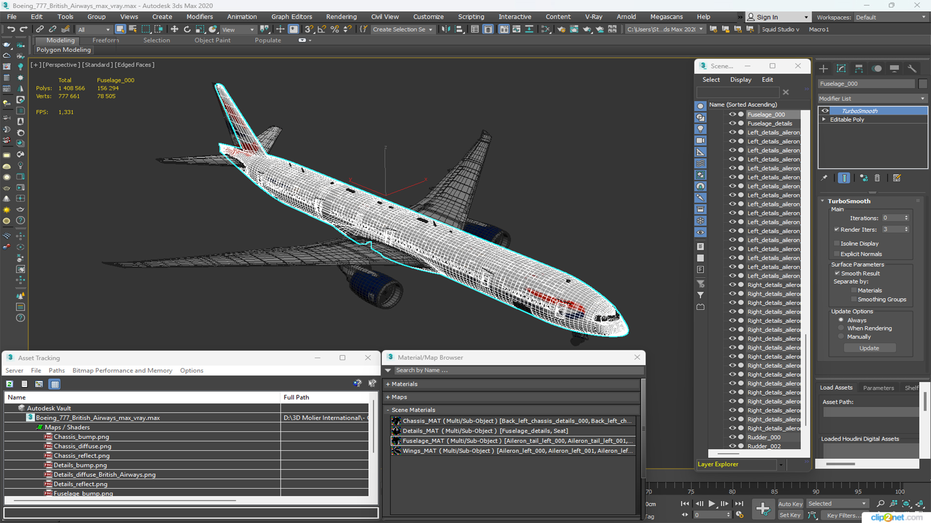 3D Boeing 777 British Airways