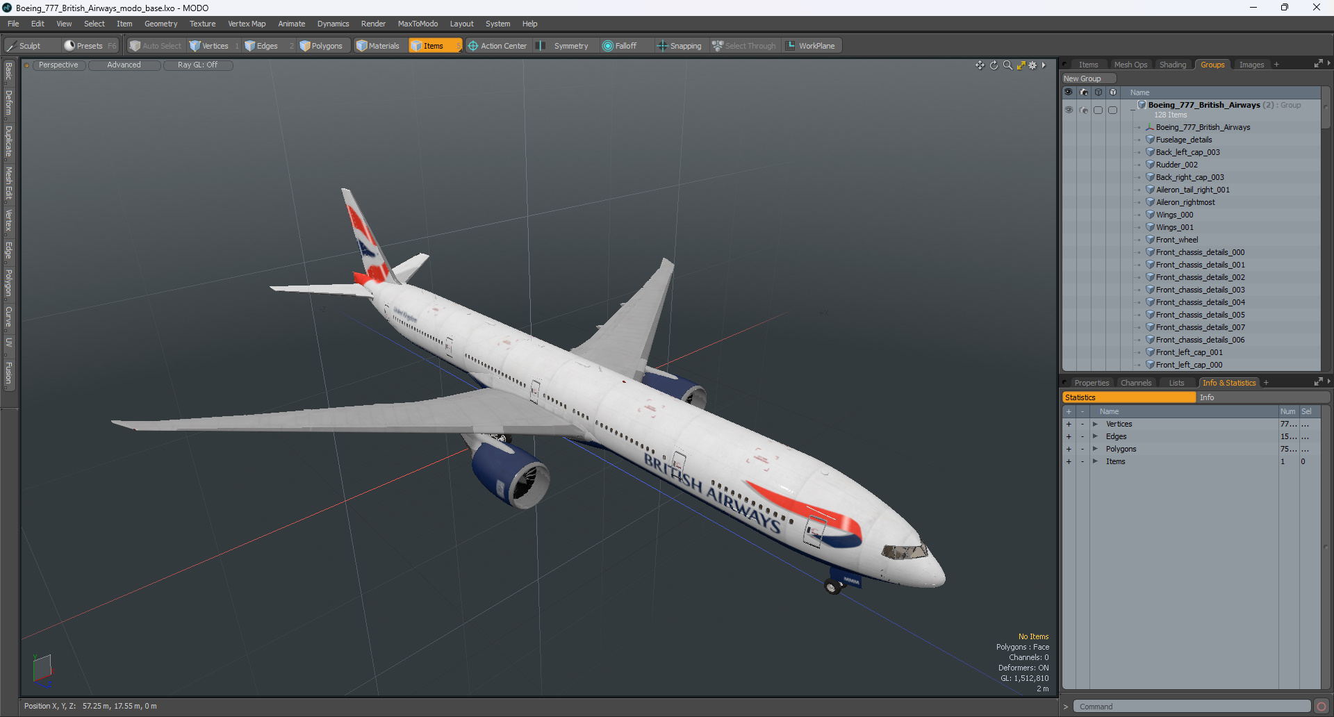 3D Boeing 777 British Airways