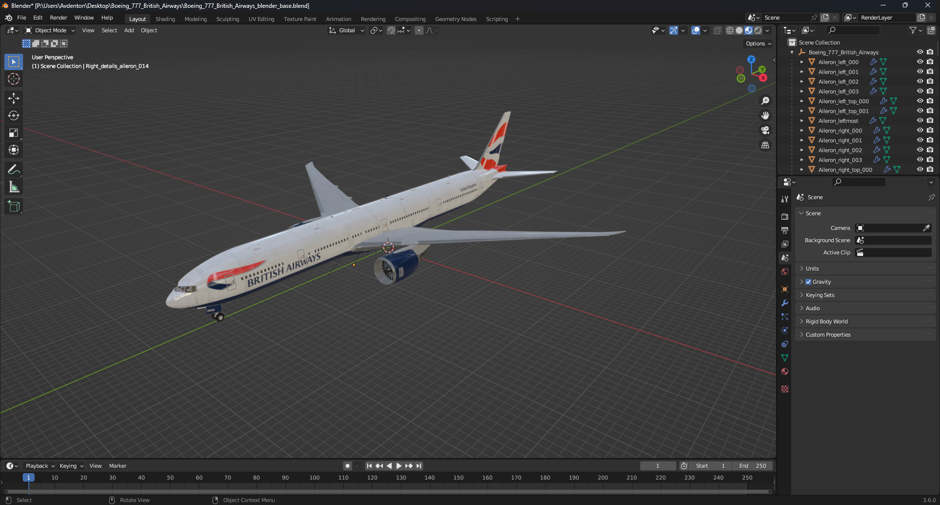 3D Boeing 777 British Airways