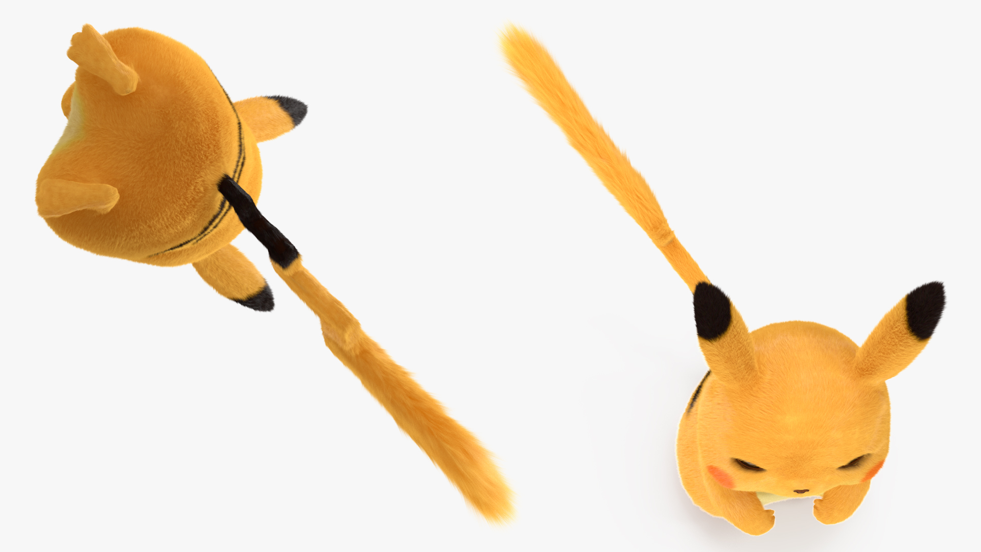 3D Anime Character Pikachu Angry Fur model