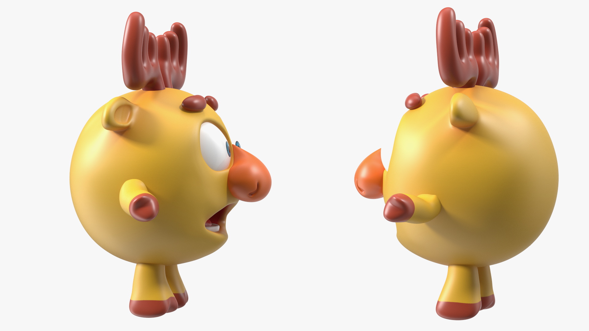 3D model BalloonToons Dokko Character Scared Pose