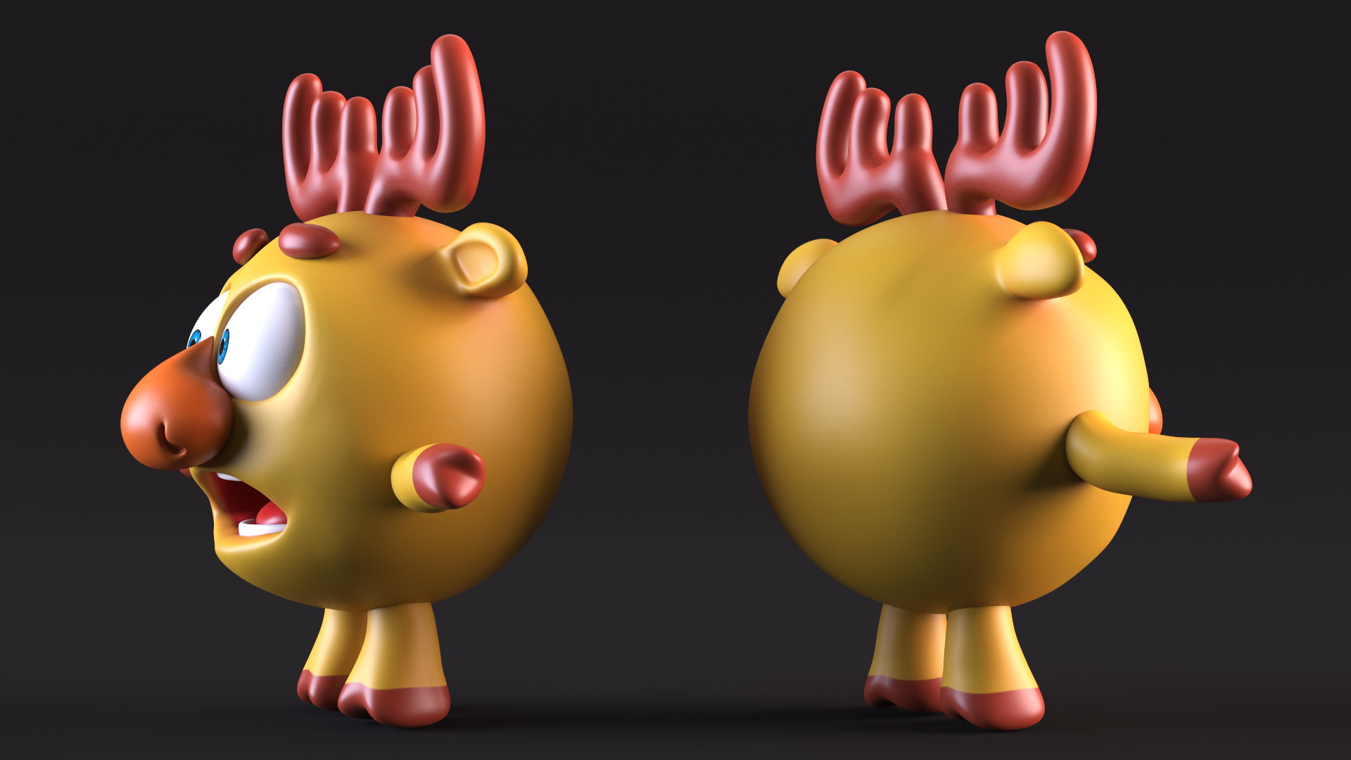 3D model BalloonToons Dokko Character Scared Pose