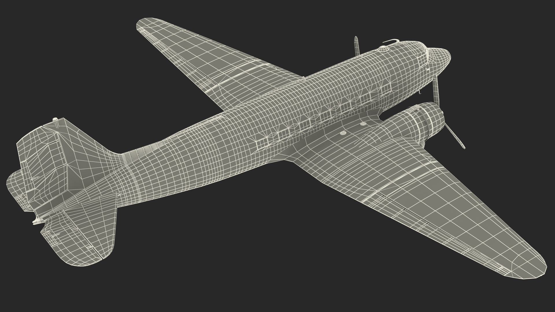 3D Vintage Military Cargo Plane model